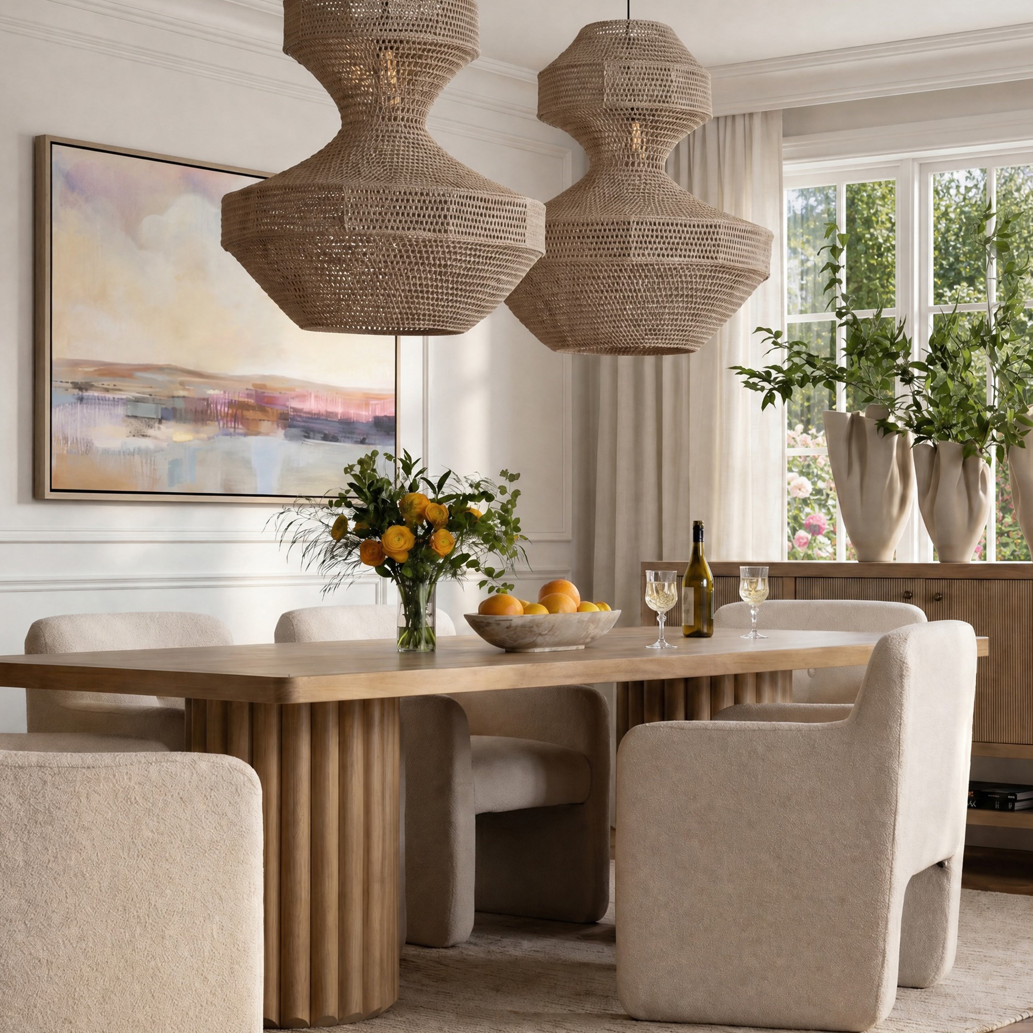 Honneley Dining Table Light Warm Wash