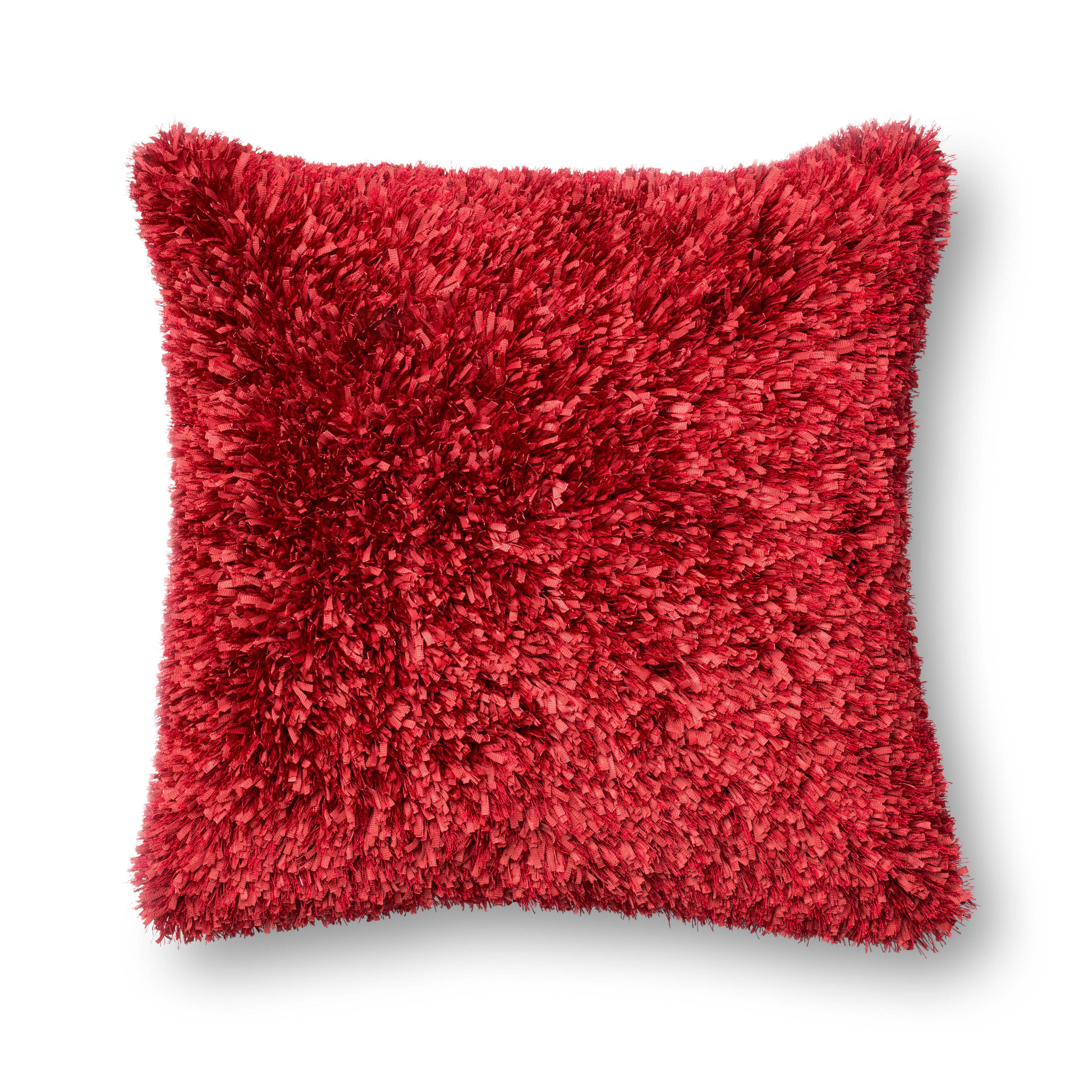 Loloi P0045 Red Cover with Down Pillow