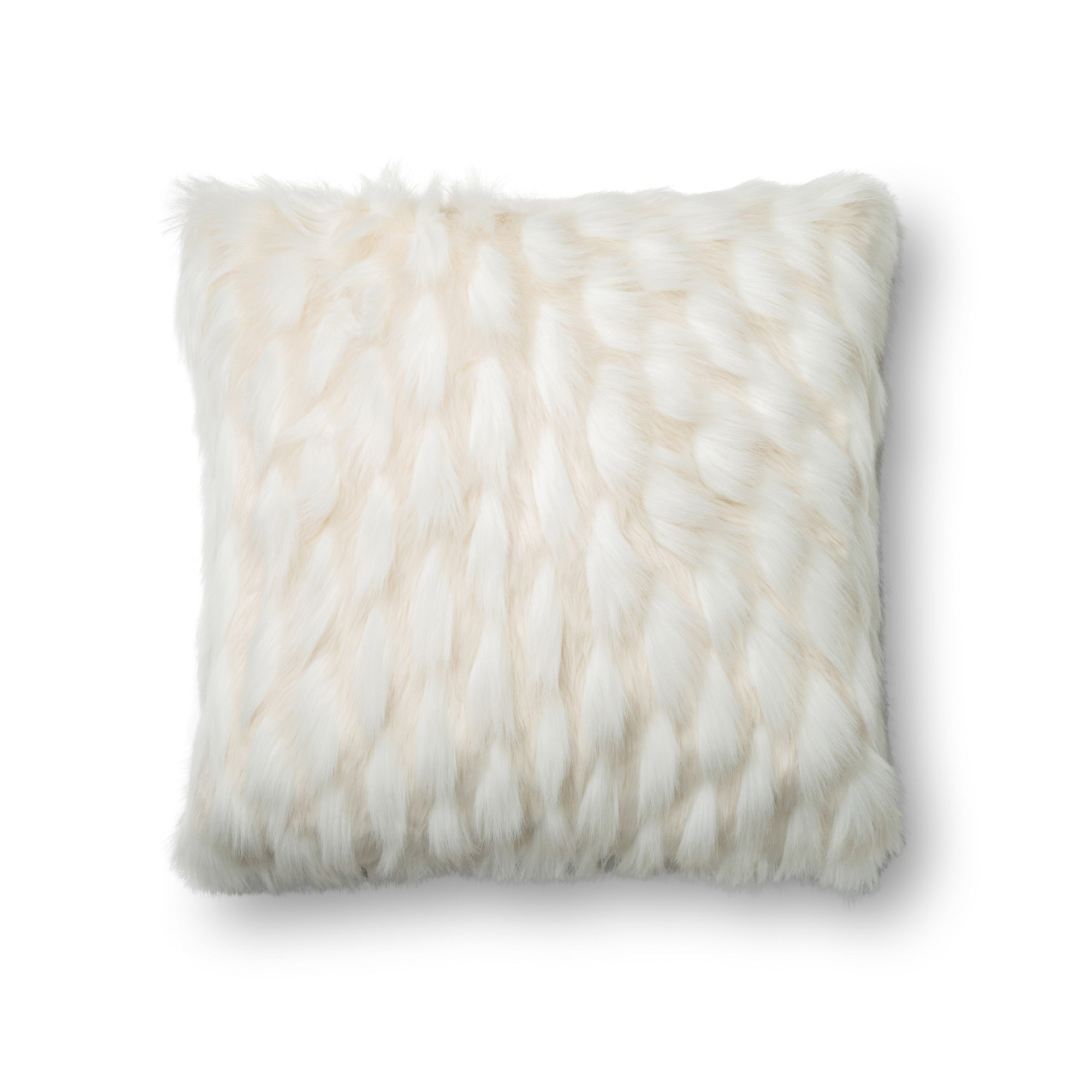 Loloi P0265 White 22" x 22" Cover with Down Pillow