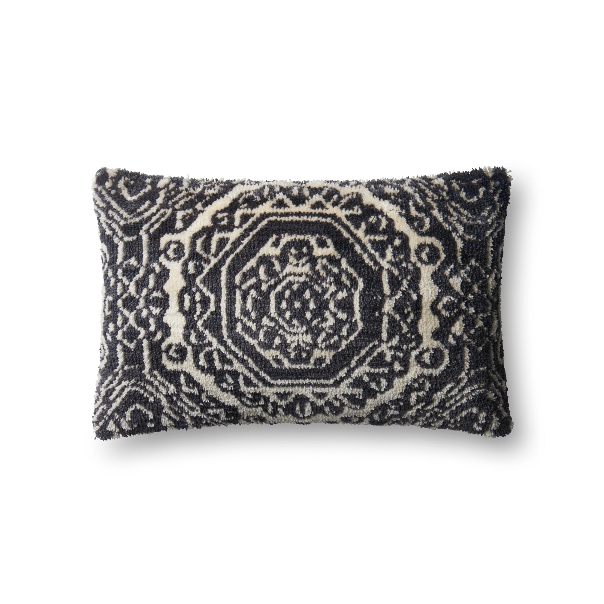 Loloi P0578 Black/White Cover with Down Pillow