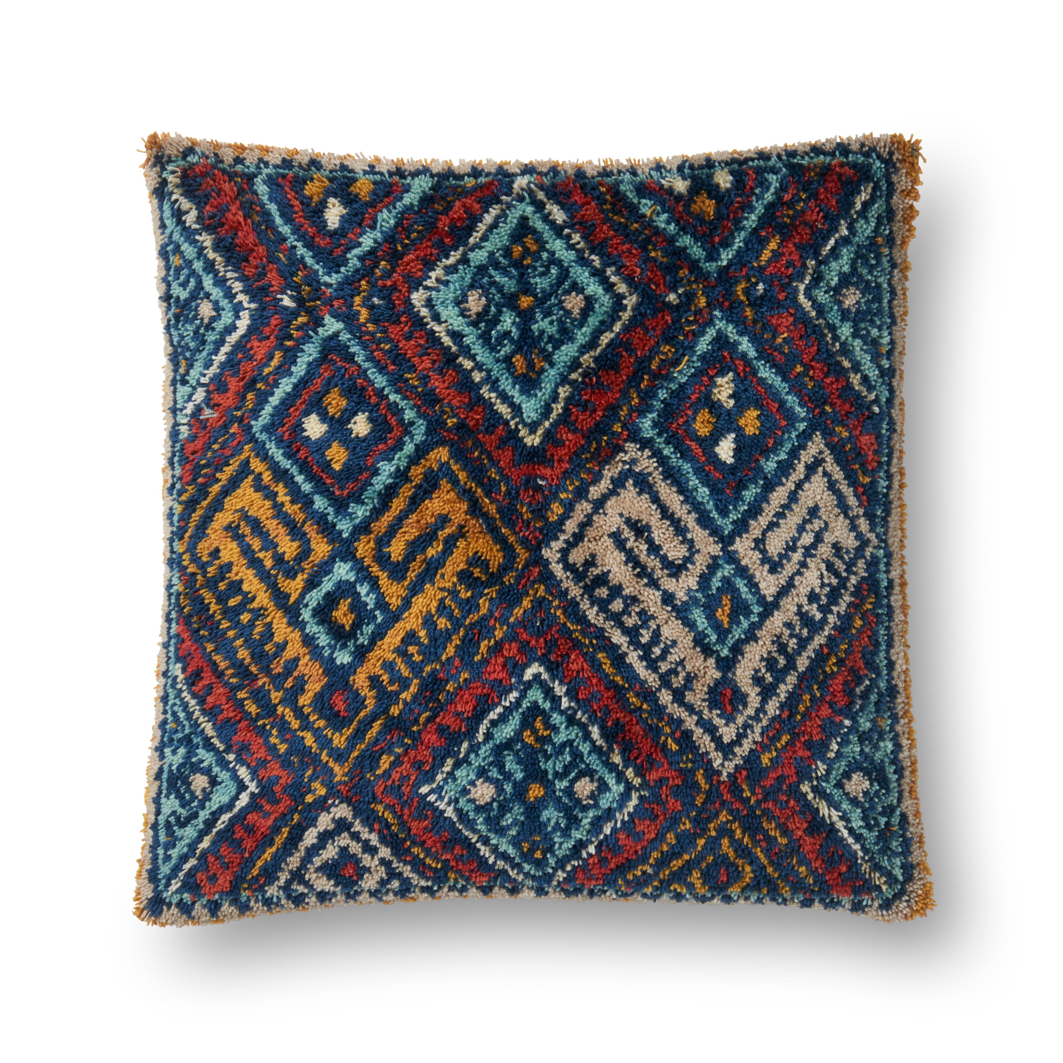 Loloi P0591 Multi 22" x 22" Cover with Down Pillow