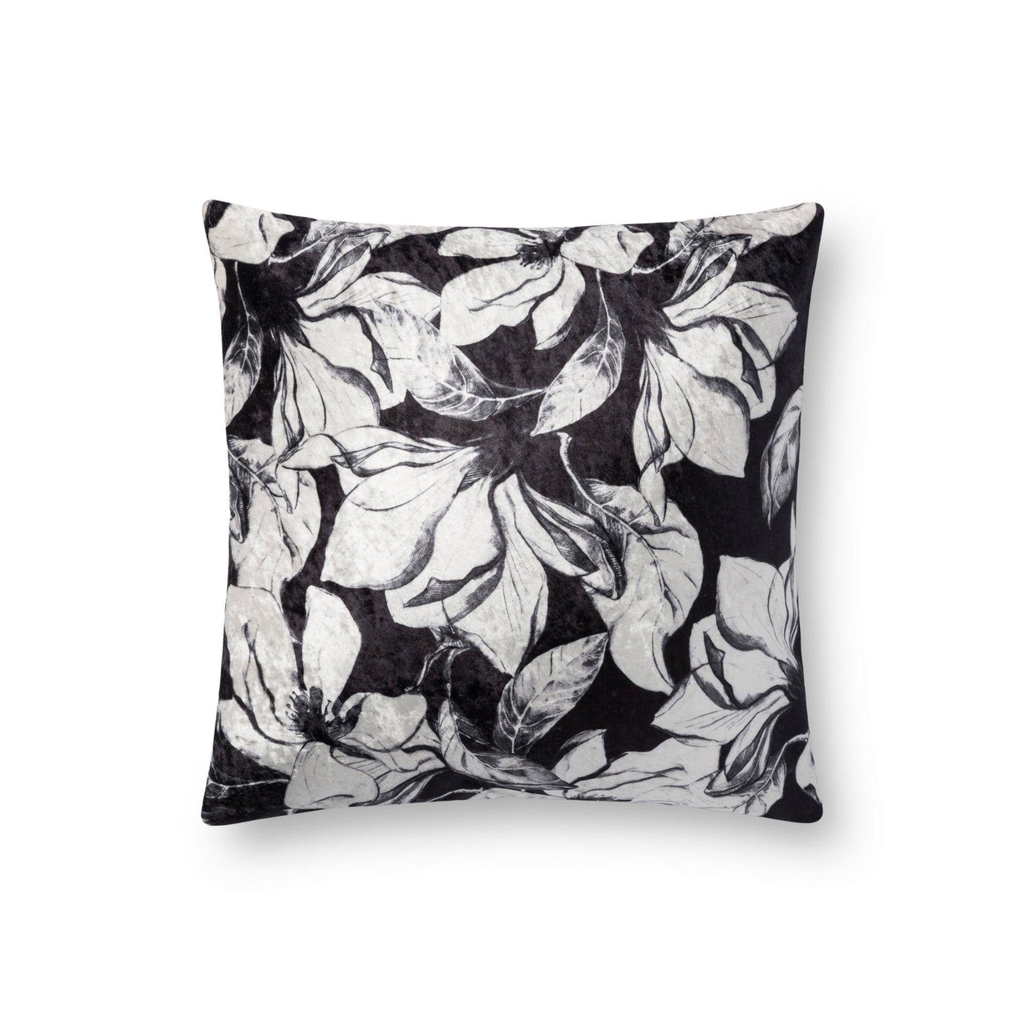 Loloi P0754 Black/White 18" x 18" Cover with Down Pillow