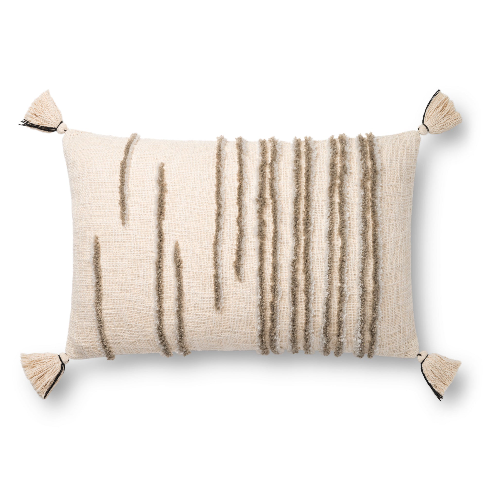 Loloi P0832 Natural/Stone Cover with Down Pillow