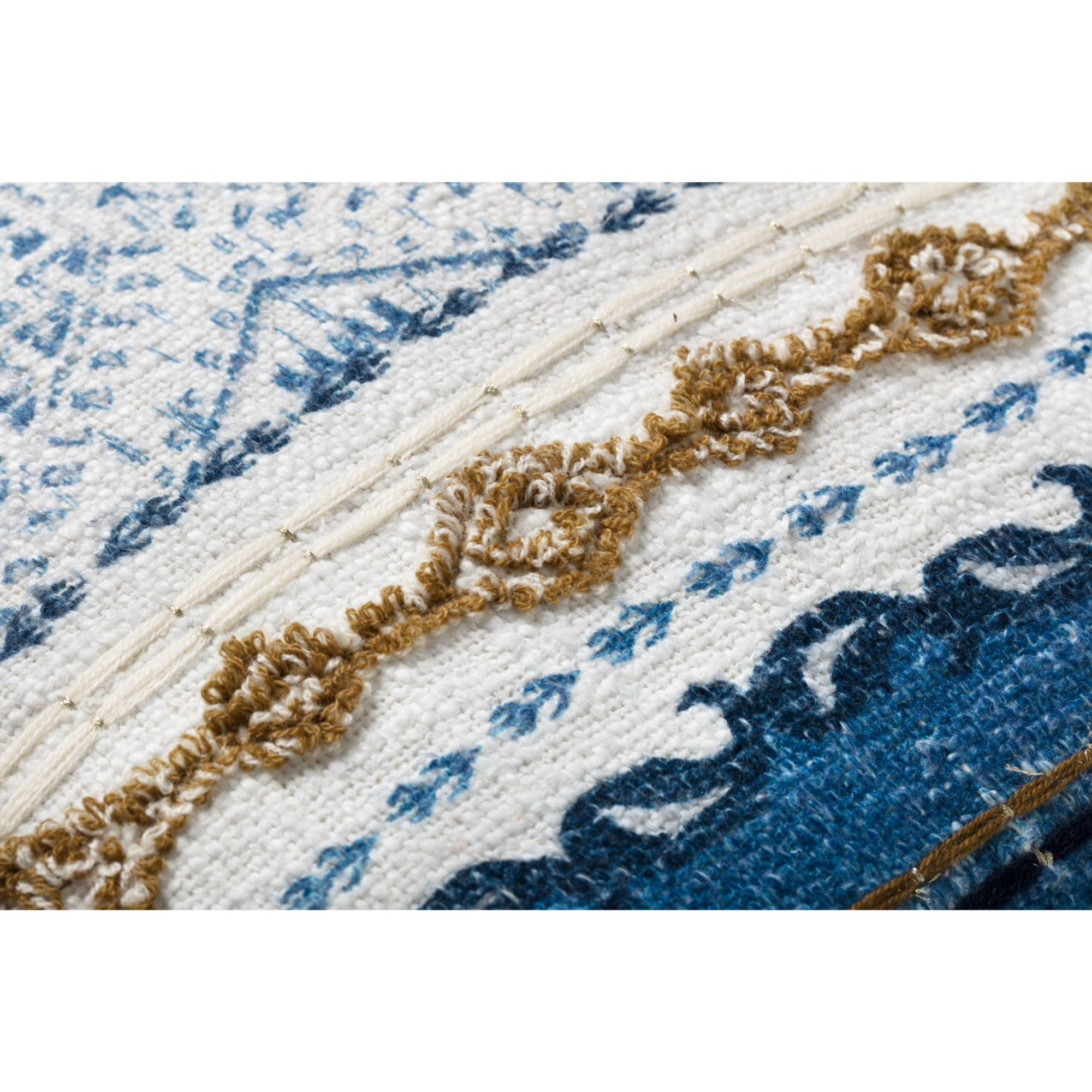 Loloi P0930 Blue/Natural 18" x 18" Cover with Down Pillow