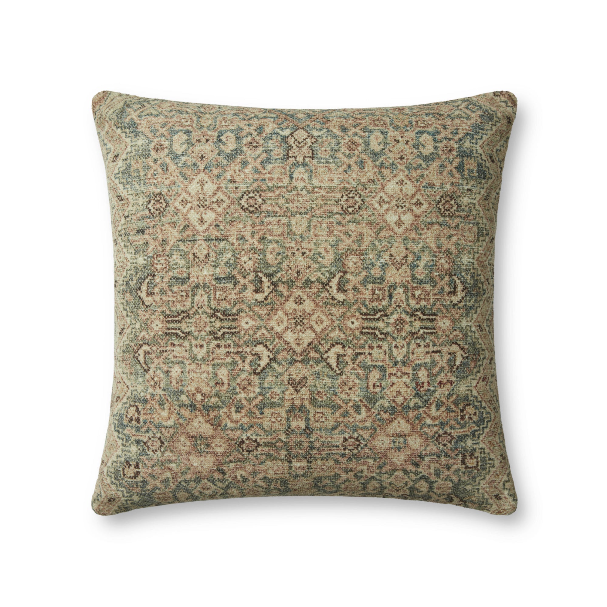 Angela Rose x Loloi Cove Navy/Natural 18'' x 18'' Cover with Down Pillow