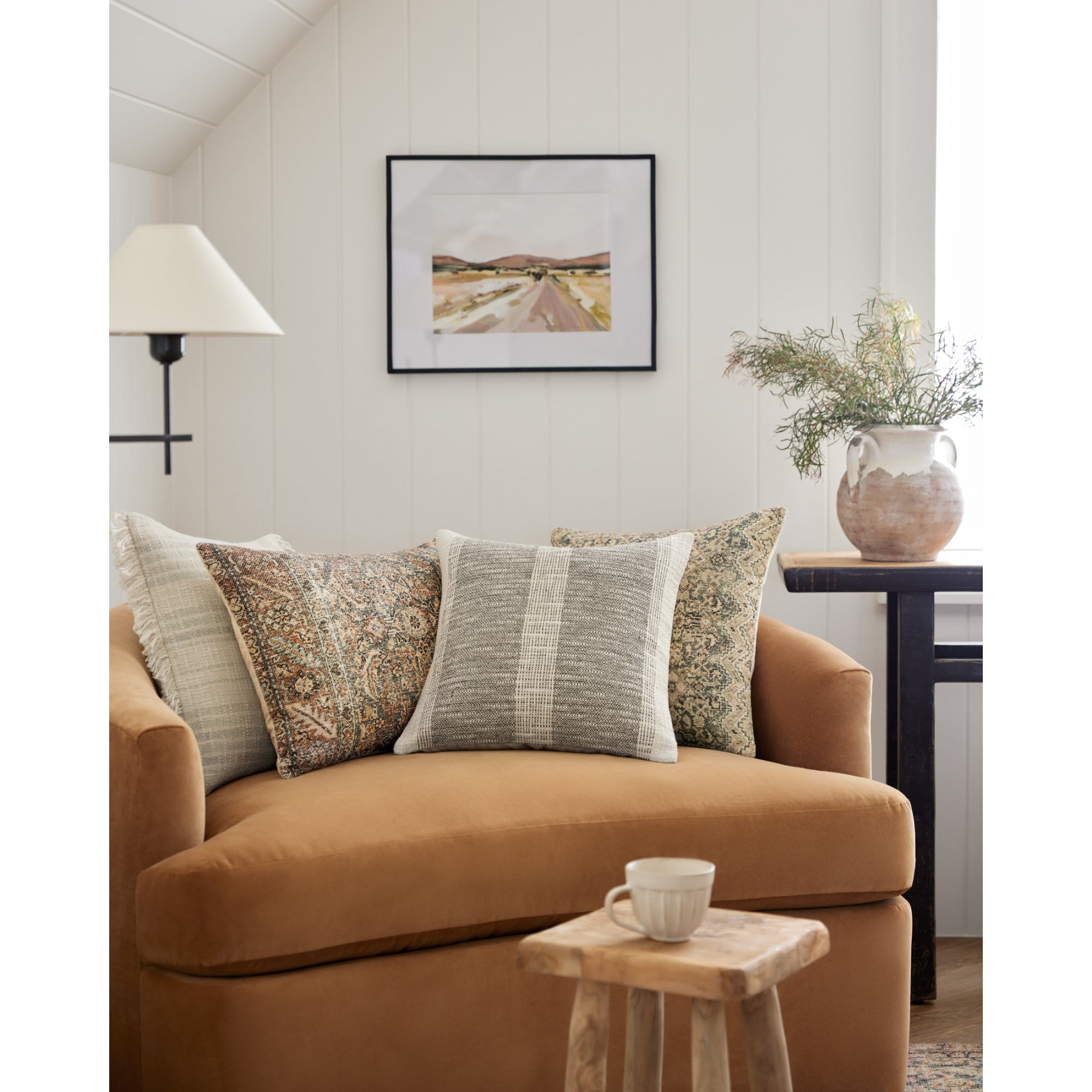 Angela Rose x Loloi Cove Navy/Natural 18'' x 18'' Cover with Down Pillow