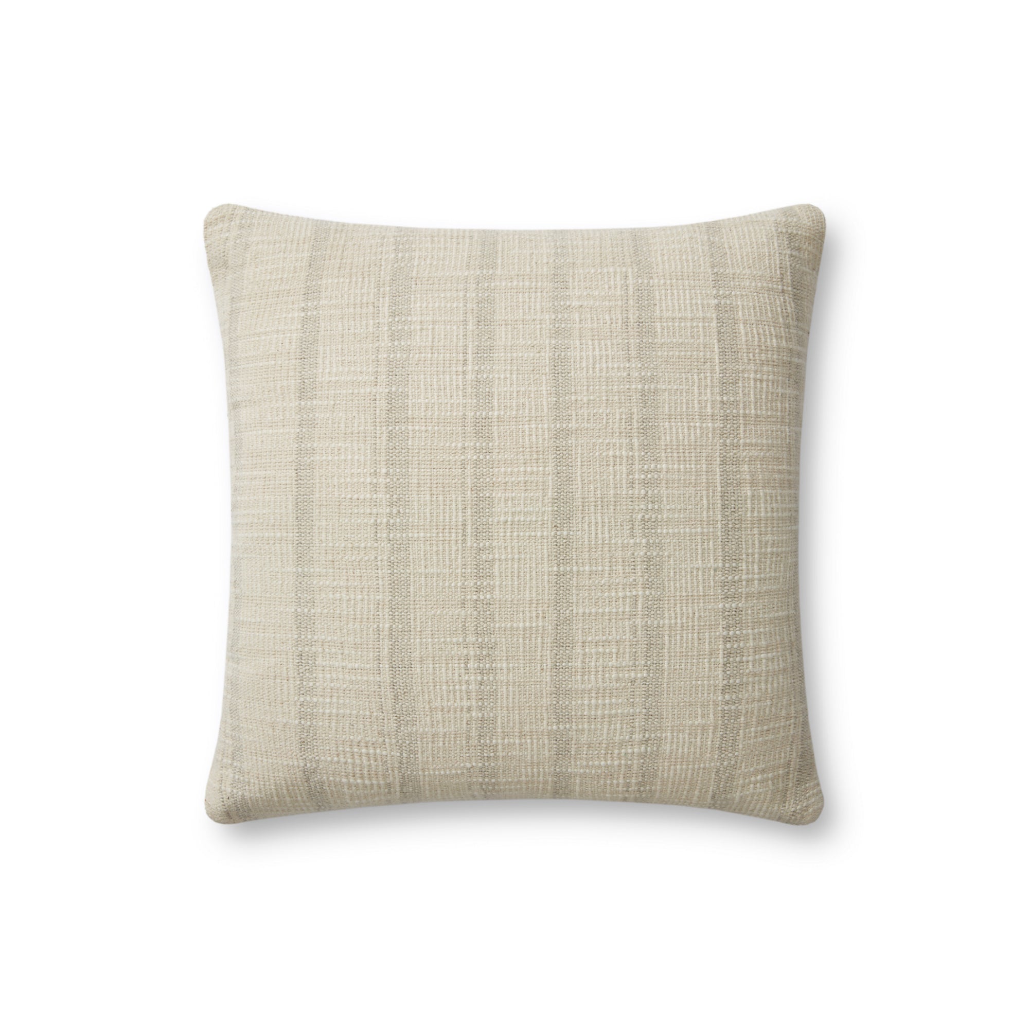 Angela Rose x Loloi Joshua Ivory/Grey 18'' x 18'' Cover with Down Pillow