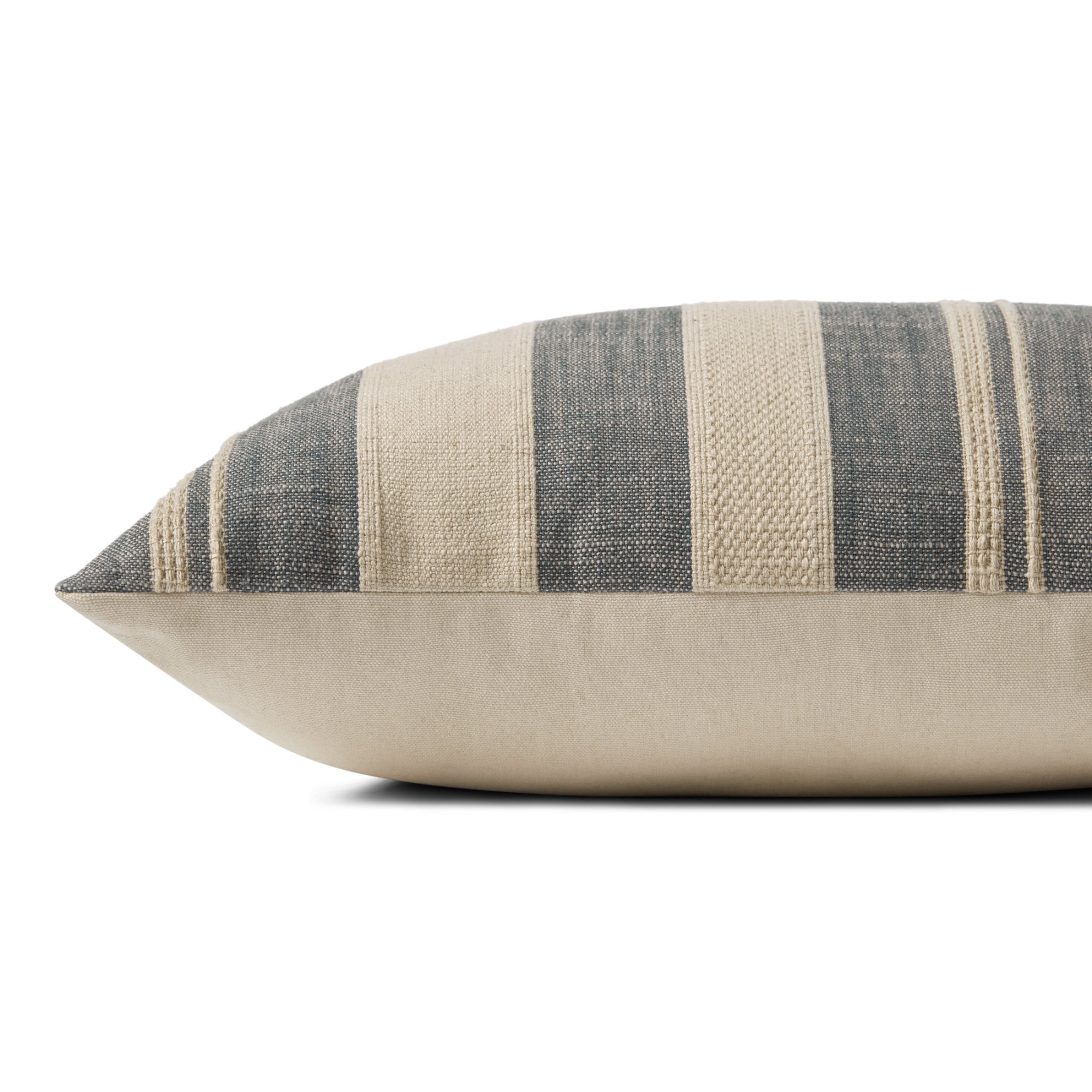Angela Rose x Loloi Mia PAR0014 Ivory/Denim 13'' x 21'' Cover with Down Pillow