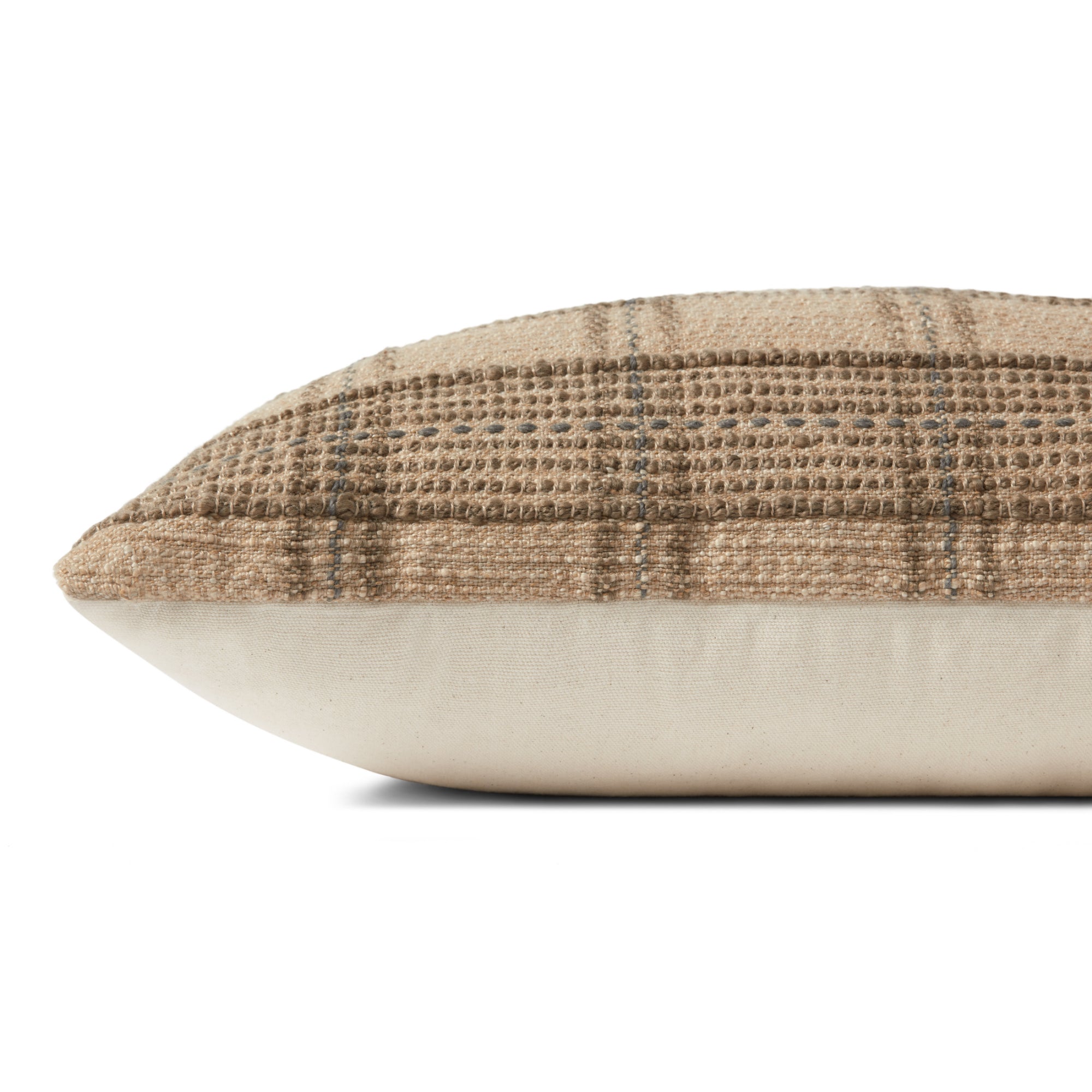 Angela Rose x Loloi Calista PAR0018 Tan/Slate 13'' x 35'' Cover with Down Pillow