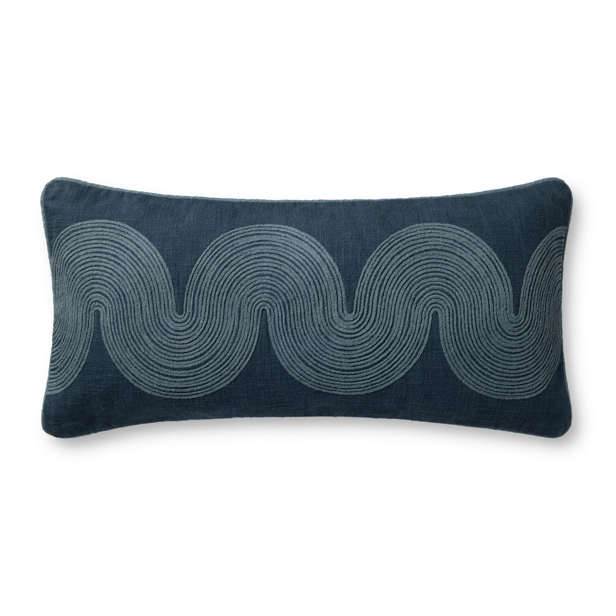 Brigette Romanek PBR0004 Navy/Blue 12'' x 27'' Cover with Down Pillow