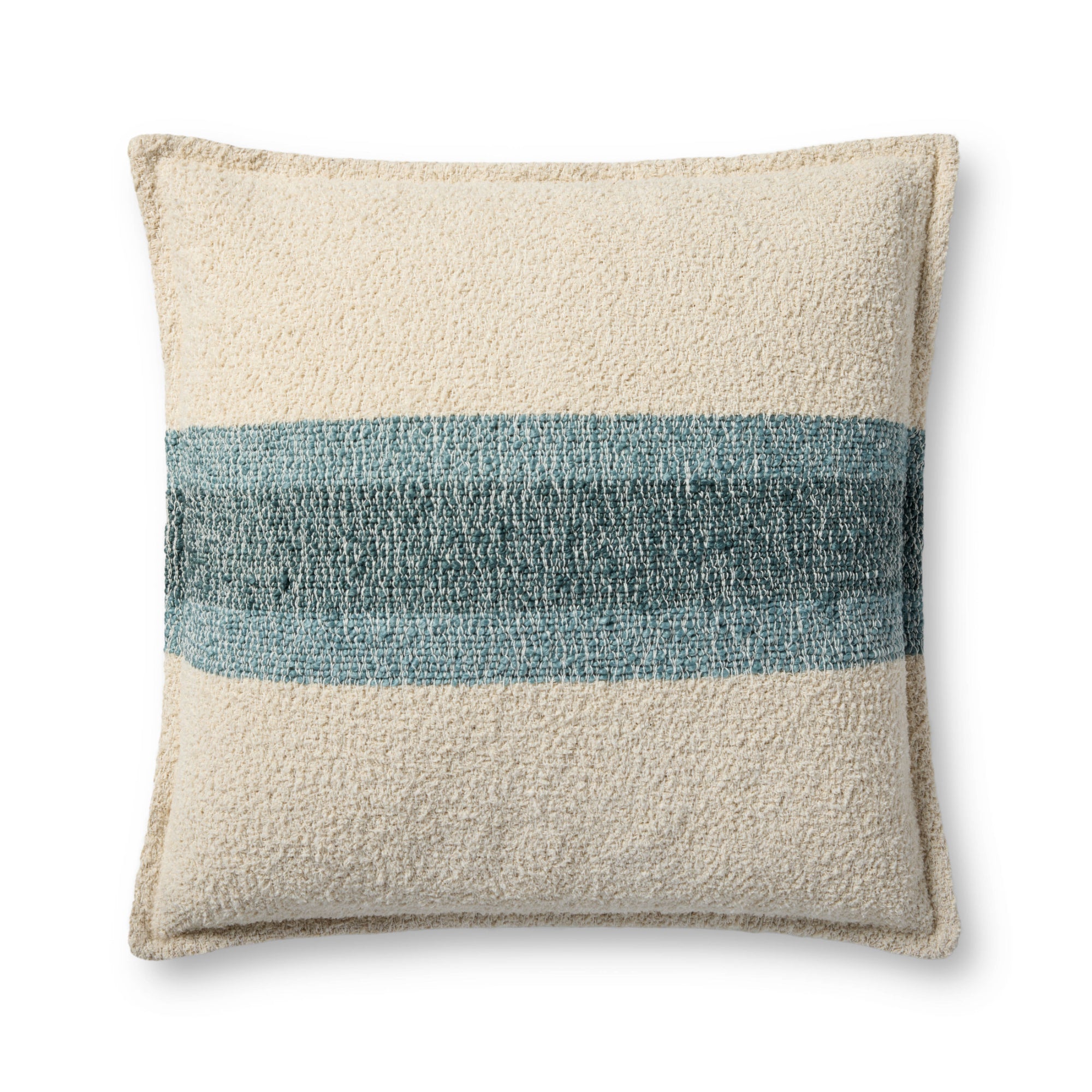 Brigette Romanek PBR0016 Natural/Blue 22'' x 22'' Cover with Down Pillow