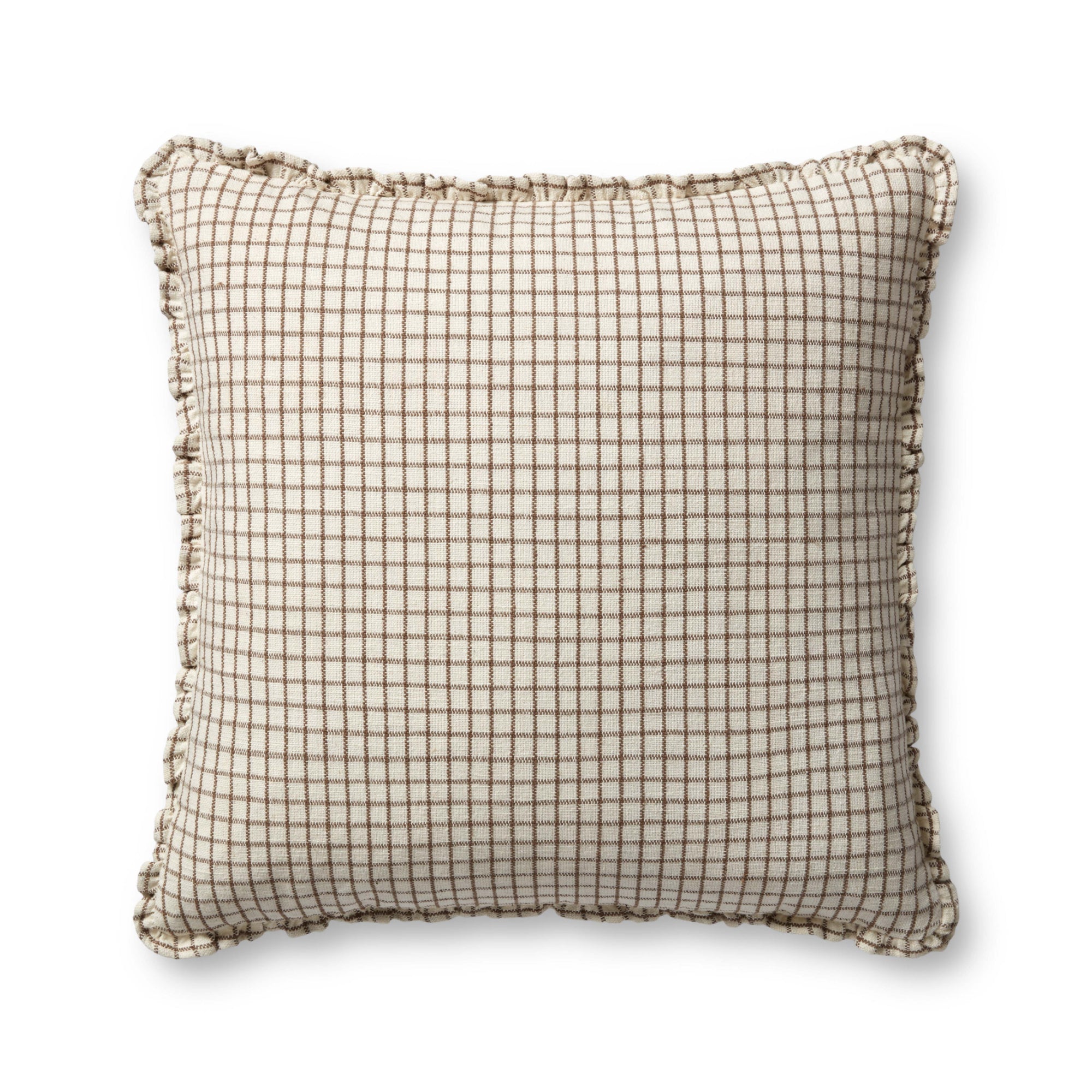 Chris Loves Julia x Loloi Dinah Ivory /Earth 22'' x 22'' Cover with Down Pillow