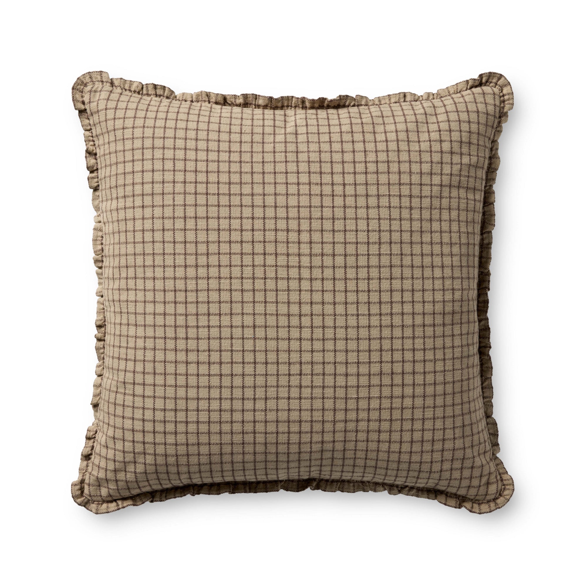 Chris Loves Julia x Loloi Dinah Mushroom 22'' x 22'' Cover with Down Pillow