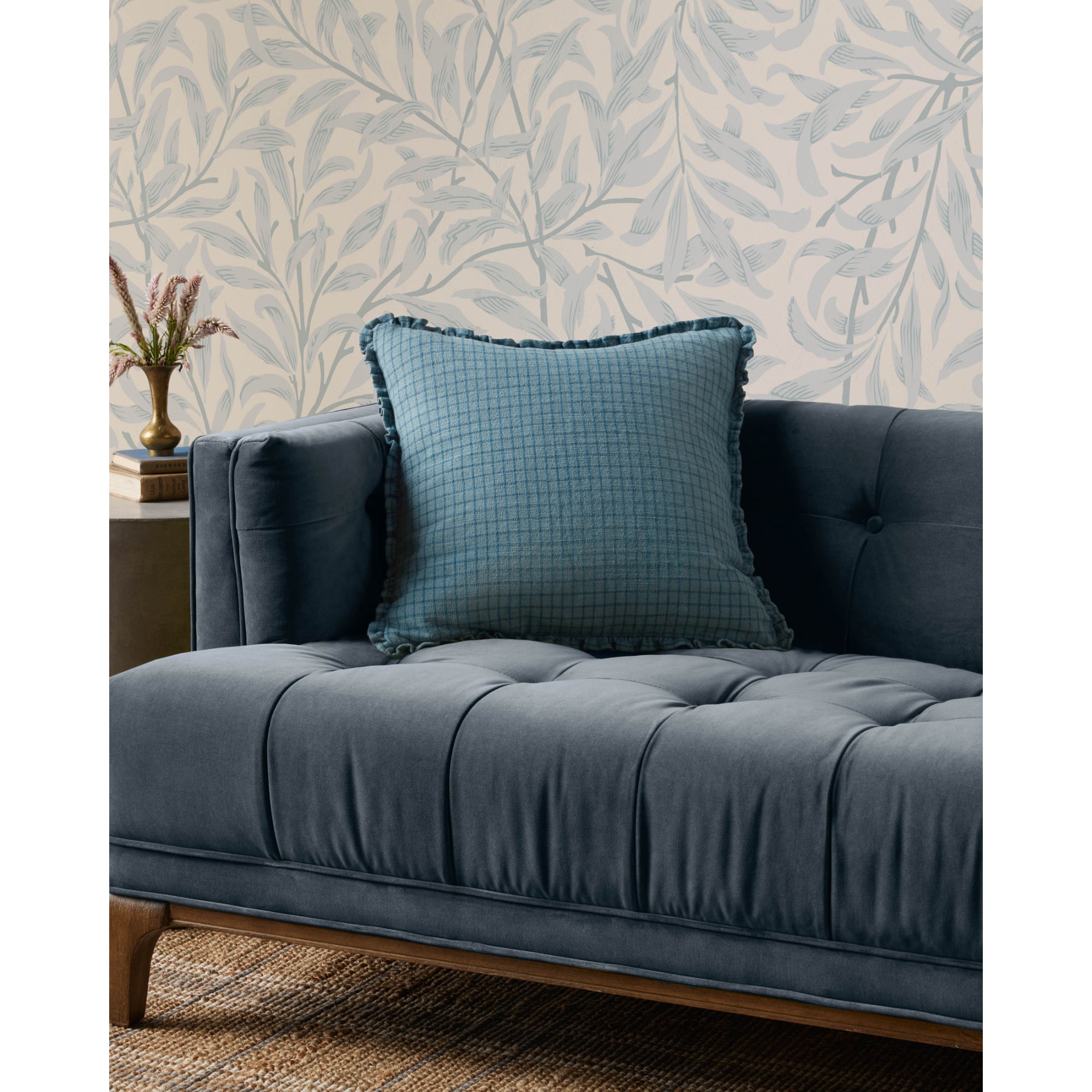 Chris Loves Julia x Loloi Dinah Ocean /Blue 18'' x 18'' Cover with Down Pillow