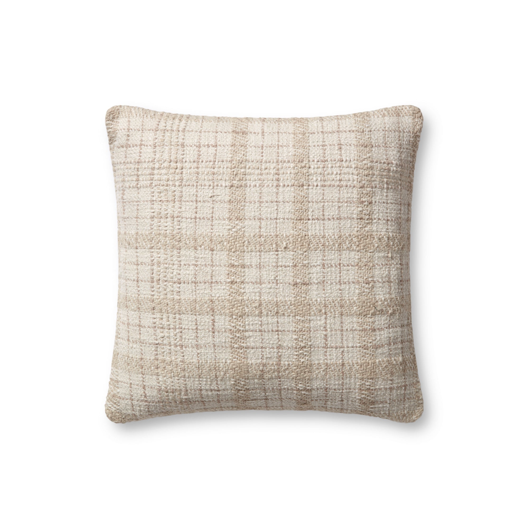 Chris Loves Julia x Loloi Fern Ivory /Beige 18'' x 18'' Cover with Down Pillow