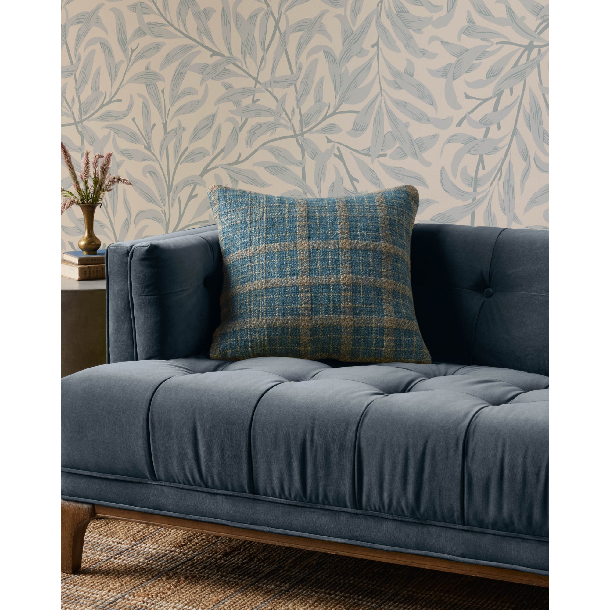 Chris Loves Julia x Loloi Earl Teal /Green 18'' x 18'' Cover with Down Pillow