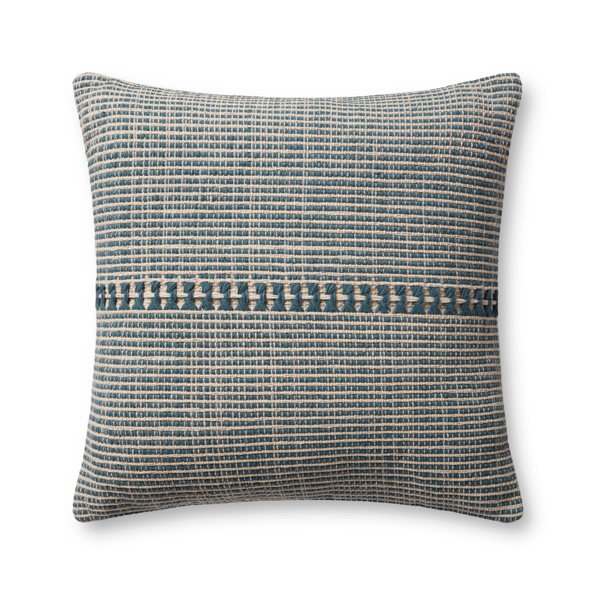 Chris Loves Julia x Loloi Harvey Blue /Natural 22'' x 22'' Cover with Down Pillow