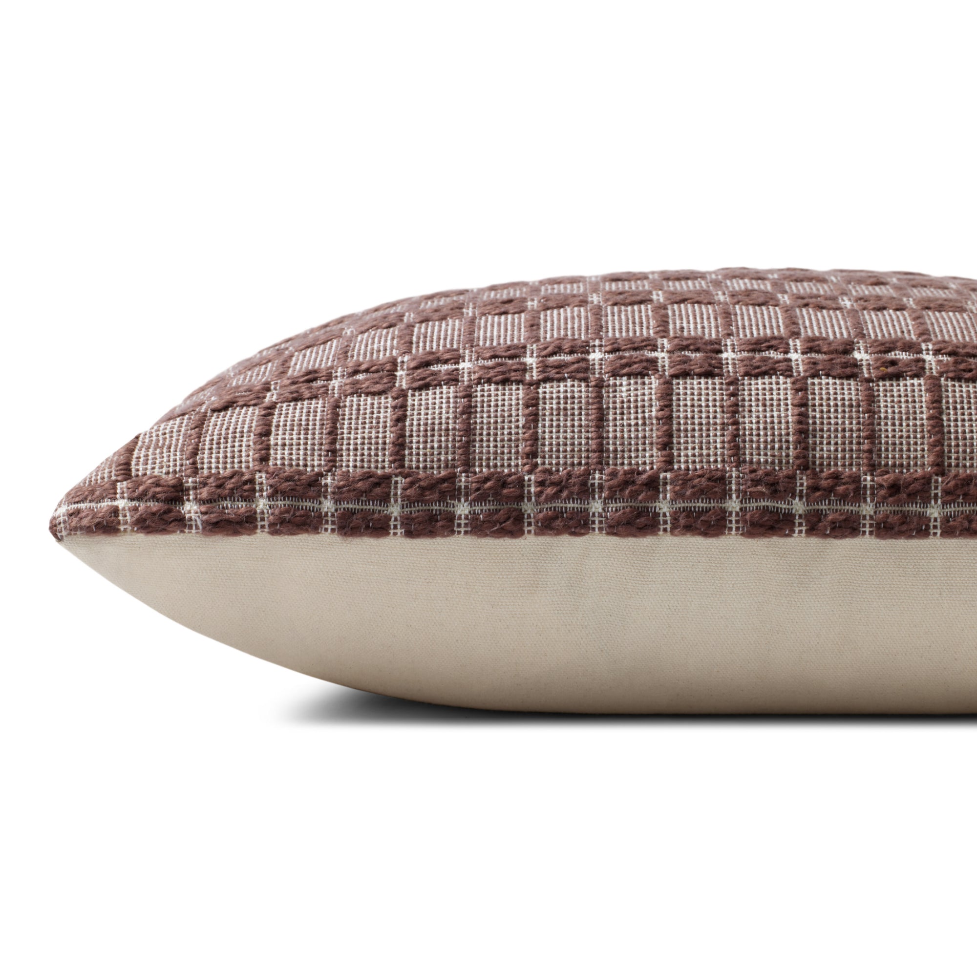 Chris Loves Julia x Loloi Poe Burgundy 18'' x 18'' Cover with Down Pillow