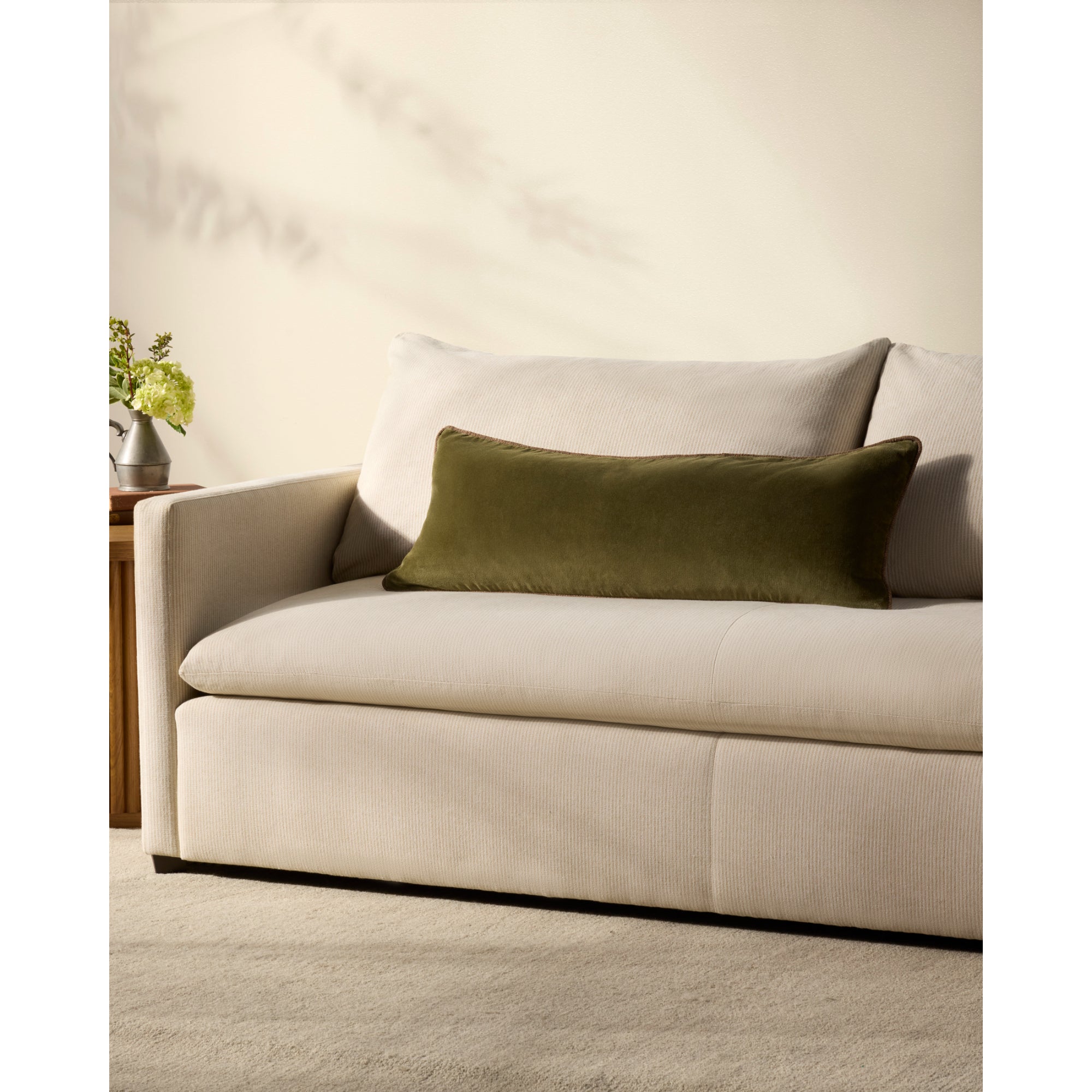 Chris Loves Julia x Loloi Liza Dark Green 13'' x 35'' Cover with Down Pillow