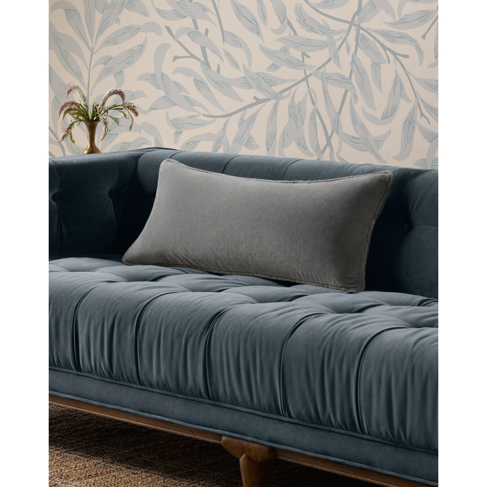 Chris Loves Julia x Loloi Liza Grey 12'' x 27'' Cover with Down Pillow