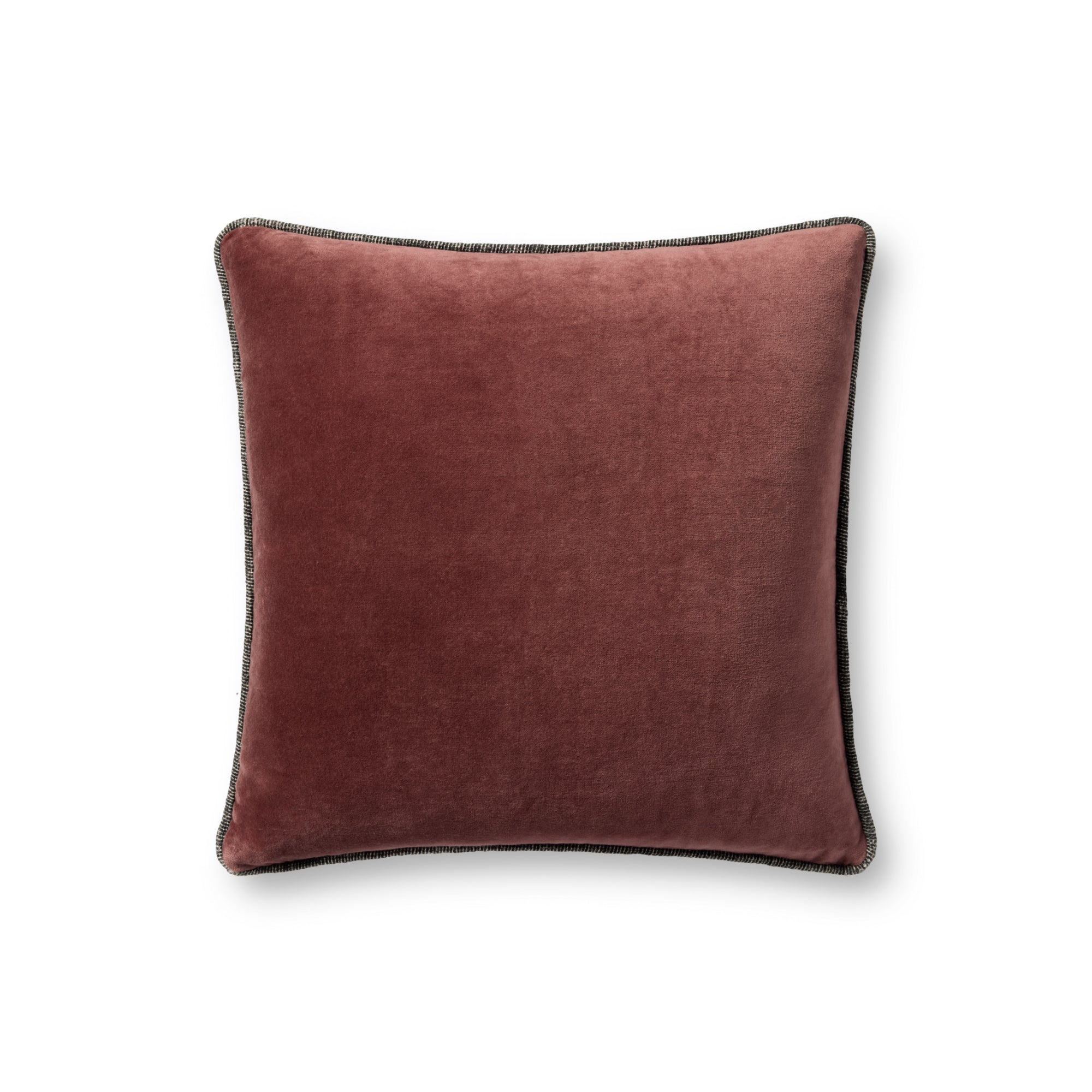 Chris Loves Julia x Loloi Liza Wine 18'' x 18'' Cover with Down Pillow