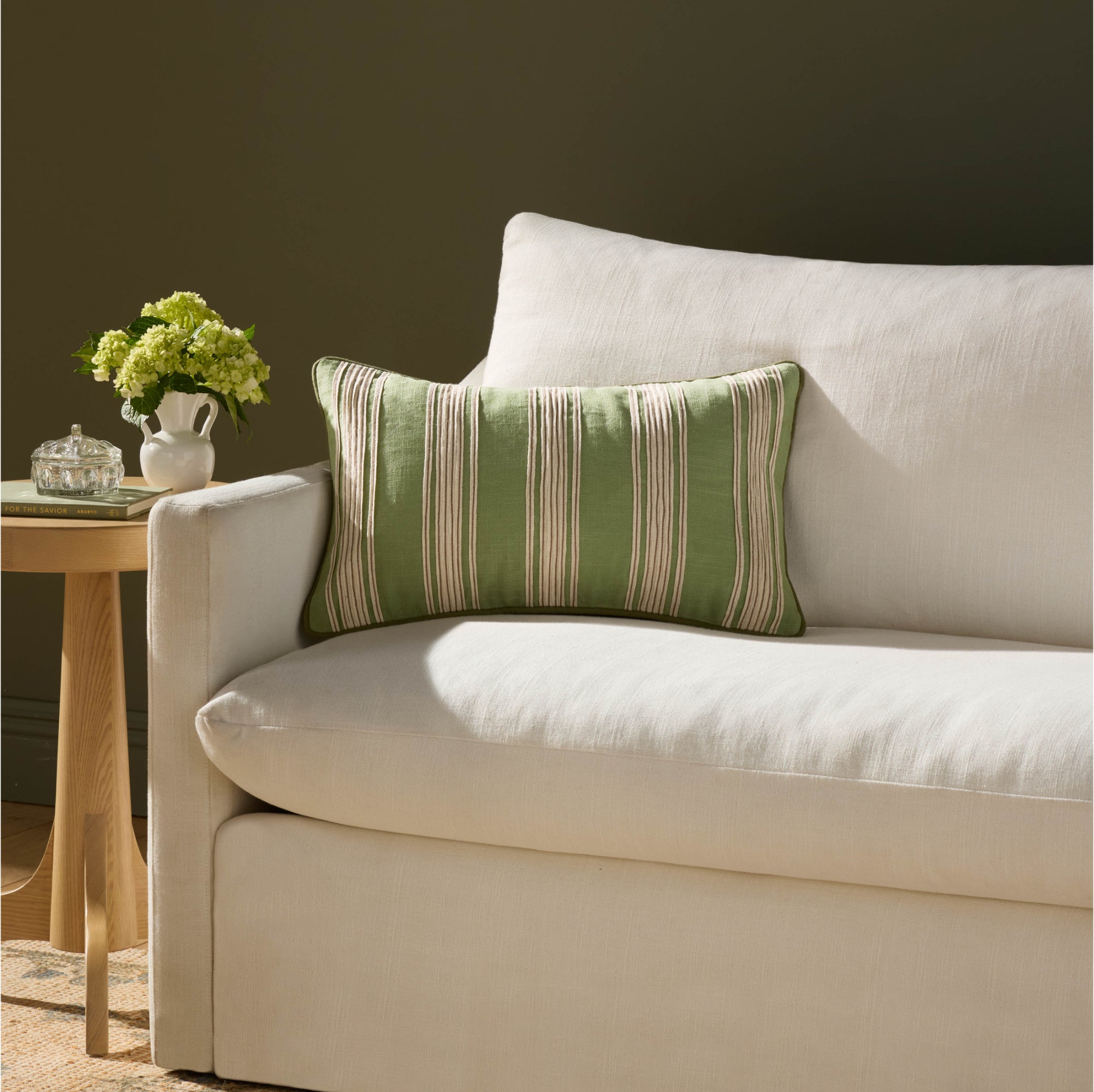 Chris Loves Julia x Loloi Verona Green 13" x 21" Cover with Down Pillow