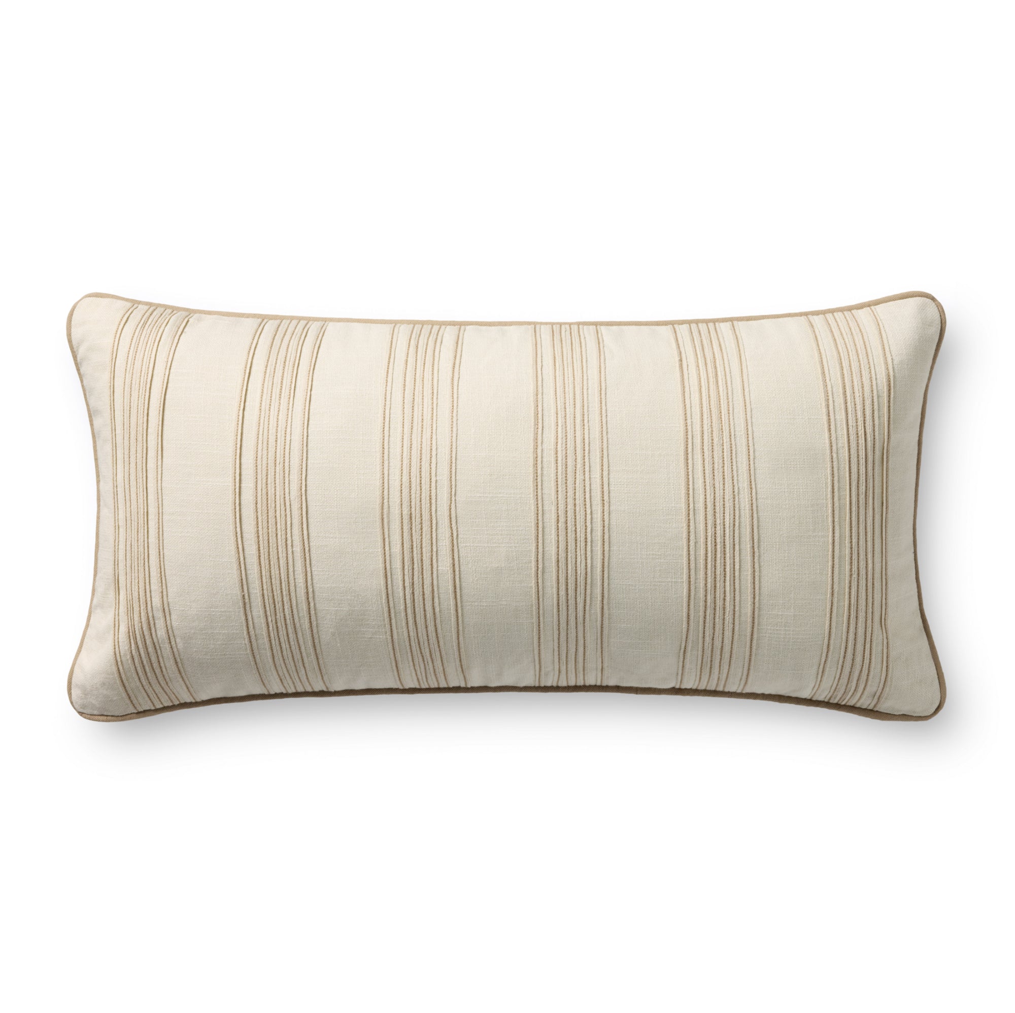Chris Loves Julia x Loloi Verona Ivory 12" x 27" Cover with Down Pillow