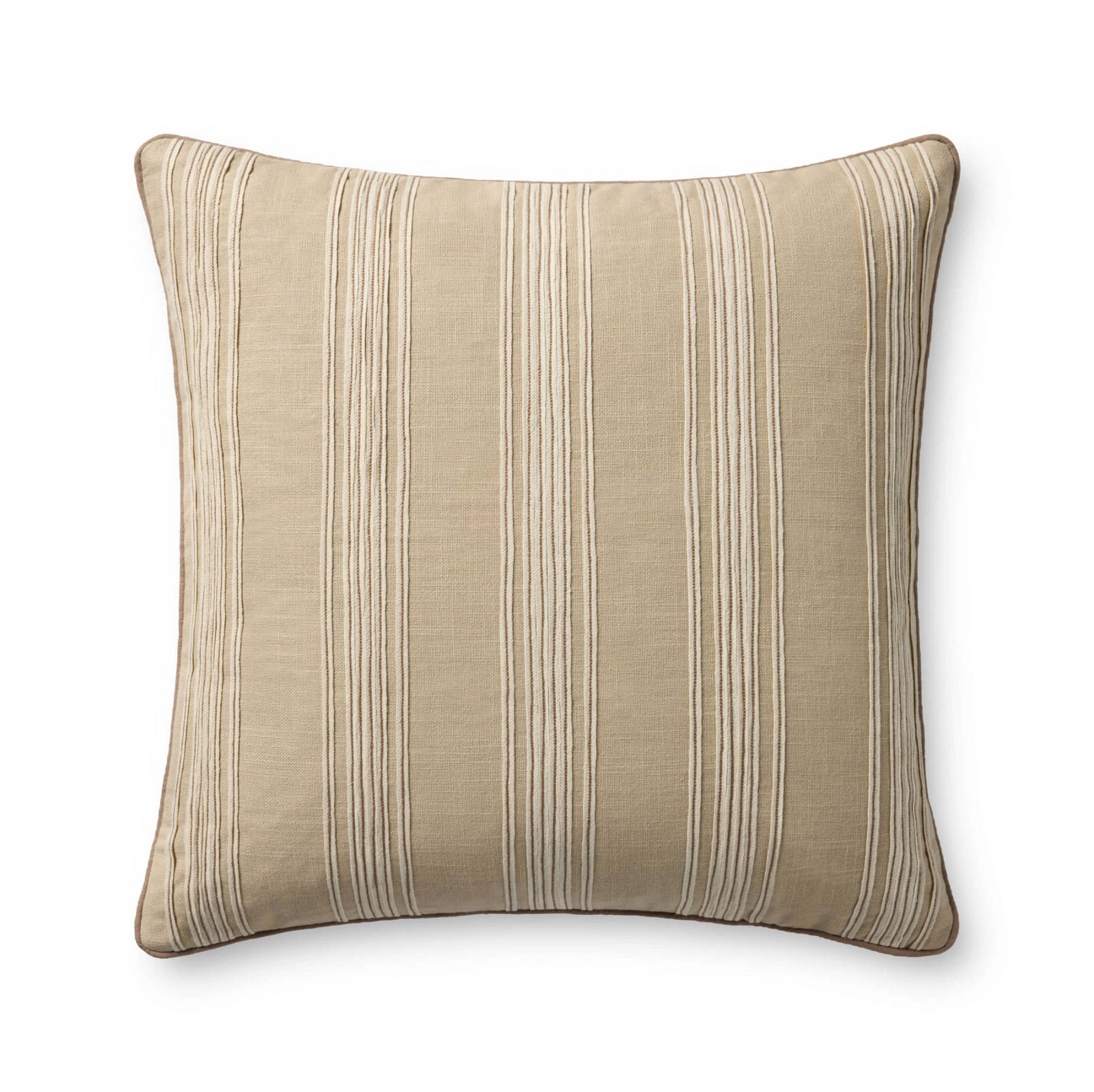 Chris Loves Julia x Loloi Verona Natural 22" x 22" Cover with Down Pillow