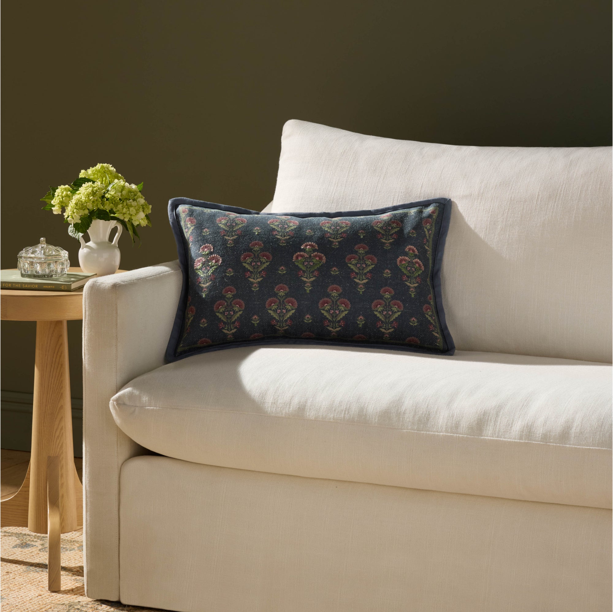 Chris Loves Julia x Loloi Marigold Blue/Multi 13" x 21" Cover with Down Pillow