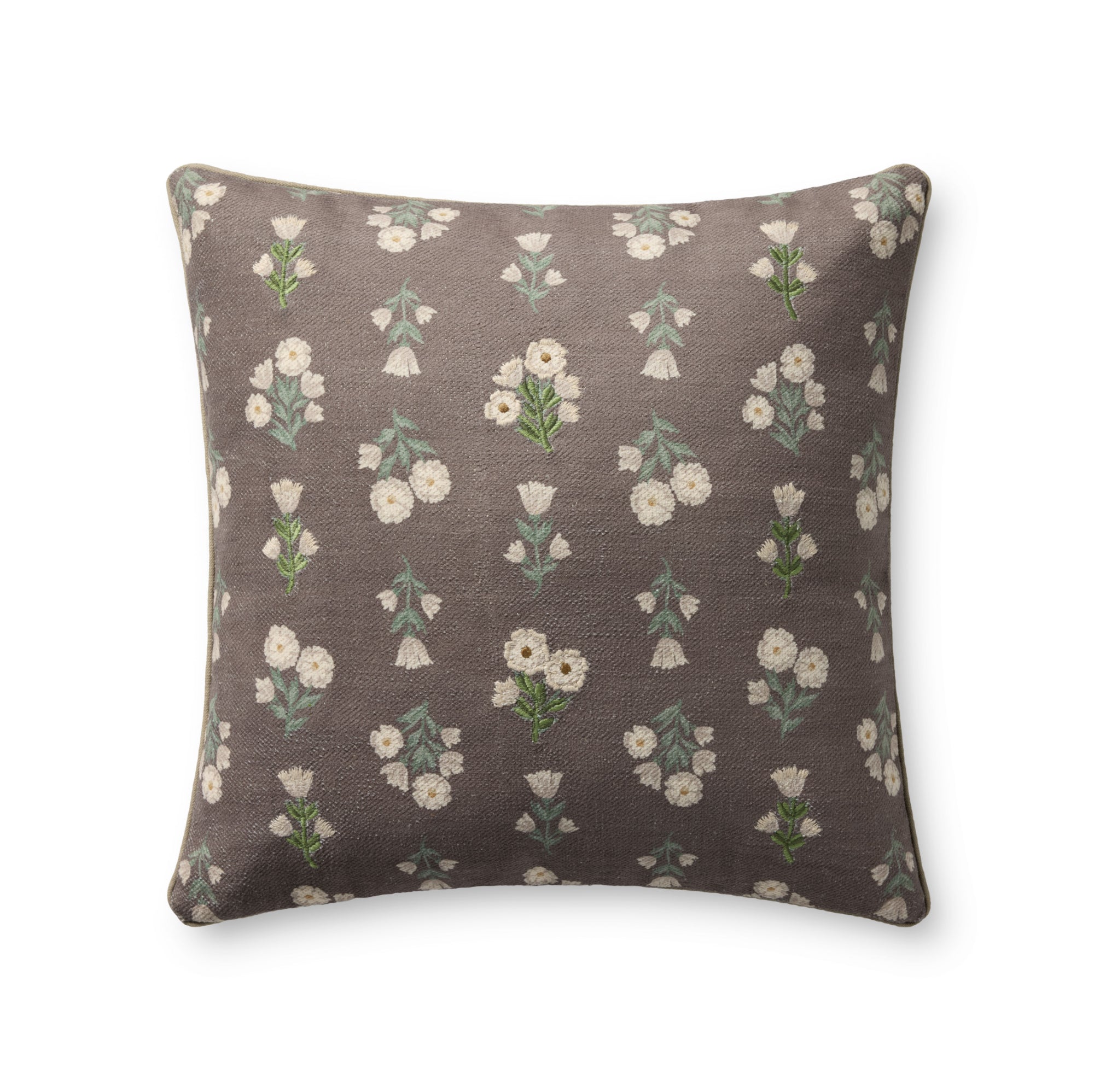 Chris Loves Julia x Loloi Posie Mauve/Multi 20" x 20" Cover with Down Pillow