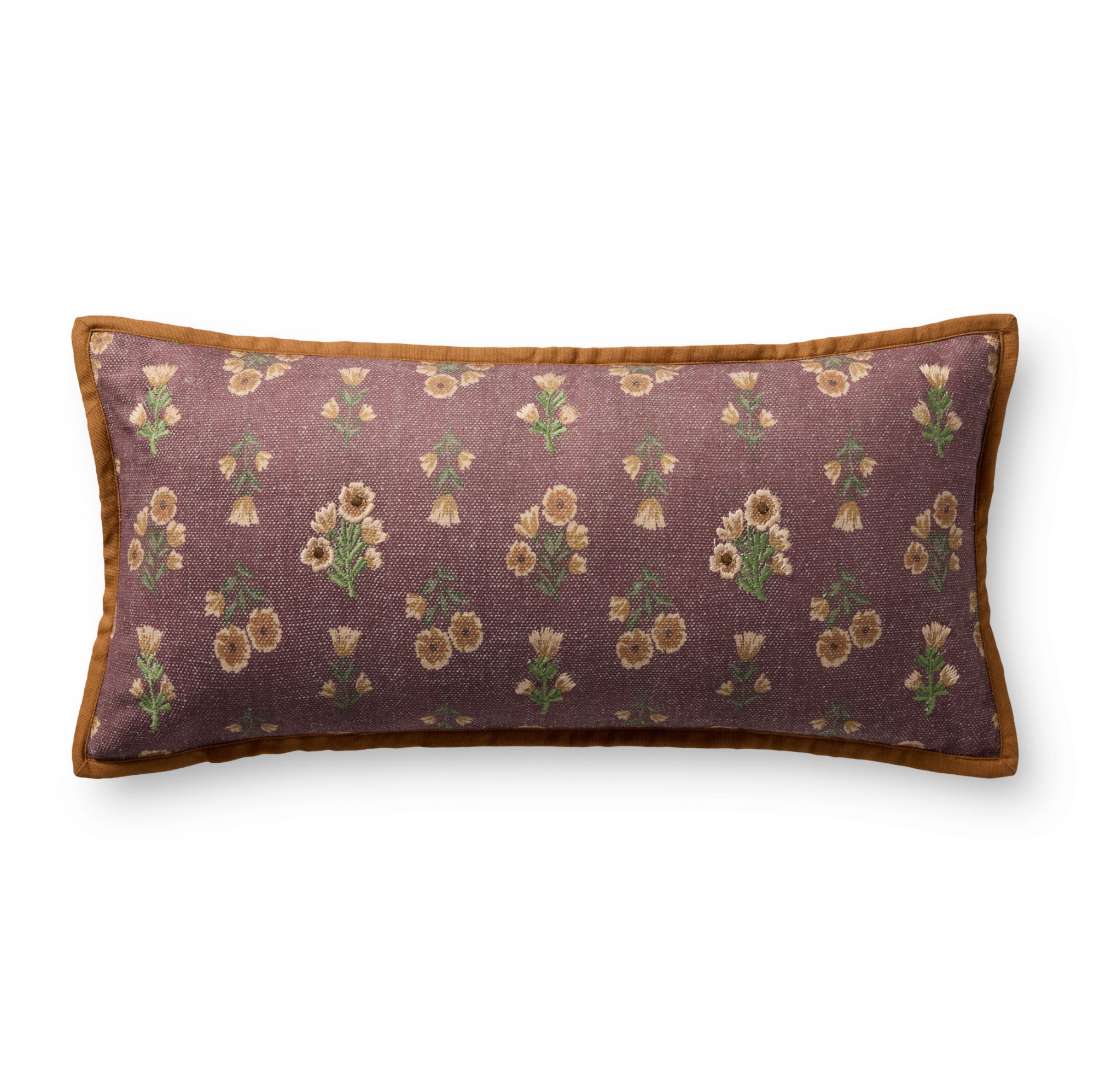 Chris Loves Julia x Loloi Posie Wine/Multi 12" x 27" Cover with Down Pillow