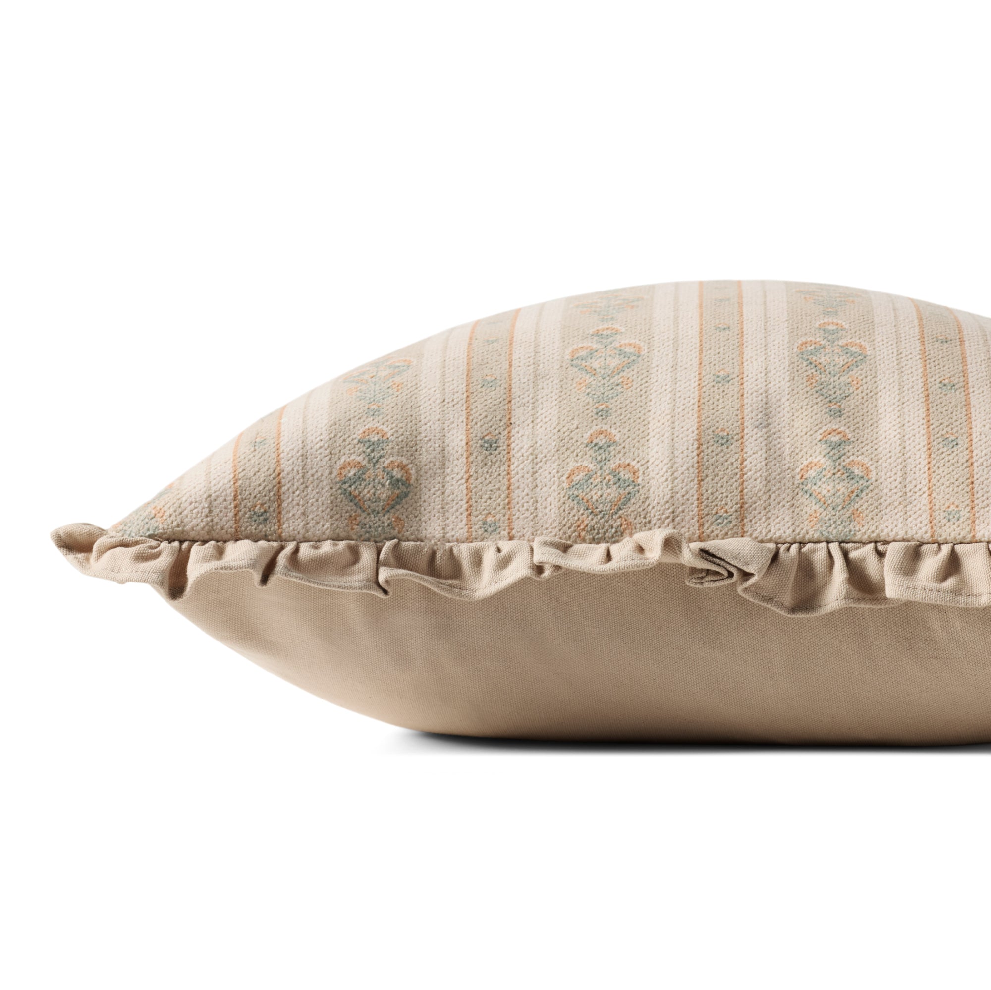 Chris Loves Julia x Loloi Liesel Ivory/Multi 20" x 20" Cover with Down Pillow