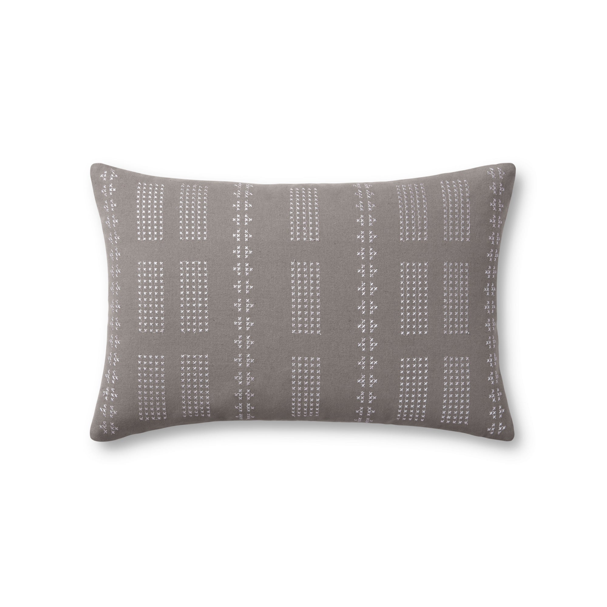 Jean Stoffer x Loloi William Grey 13'' x 21'' Cover with Down Pillow