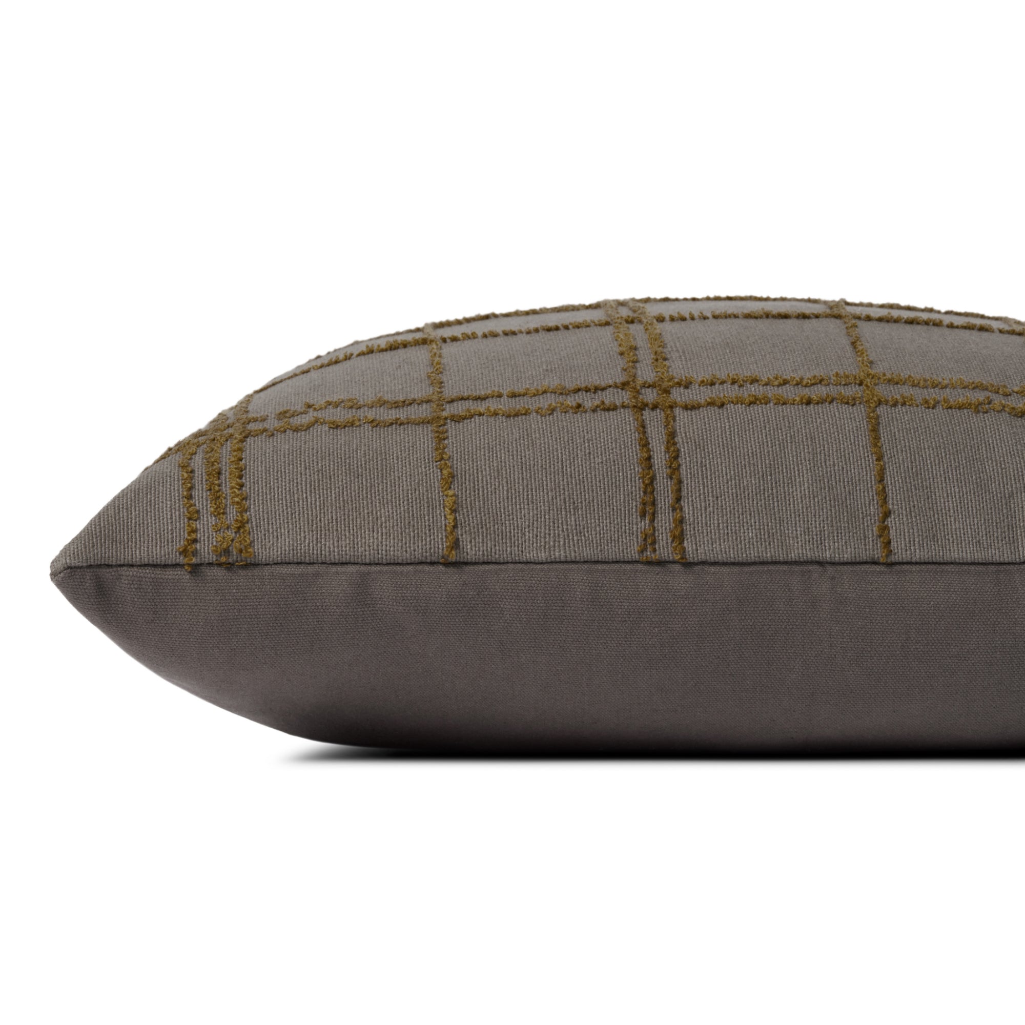 Jean Stoffer x Loloi Edward Charcoal/Olive 18'' x 18'' Cover with Down Pillow