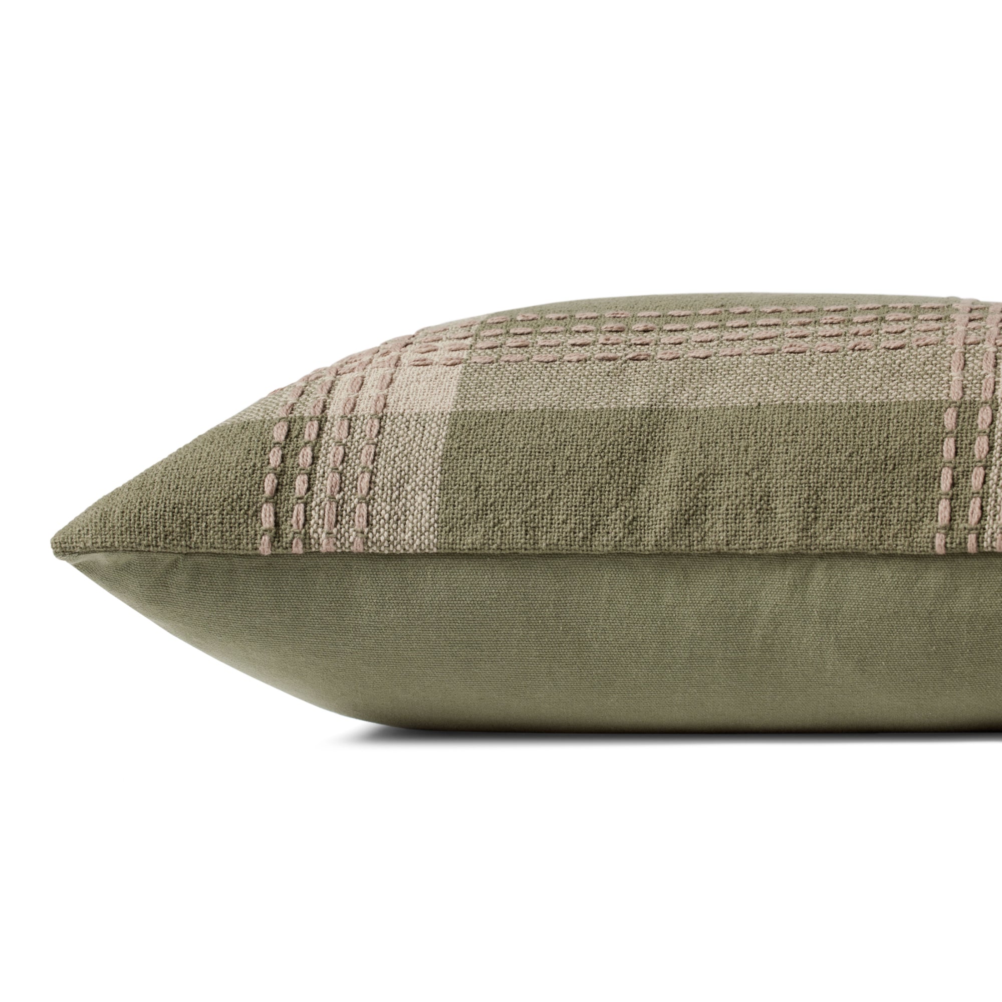Jean Stoffer x Loloi PJS0016 Green/Multi 18'' x 18'' Cover with Down Pillow