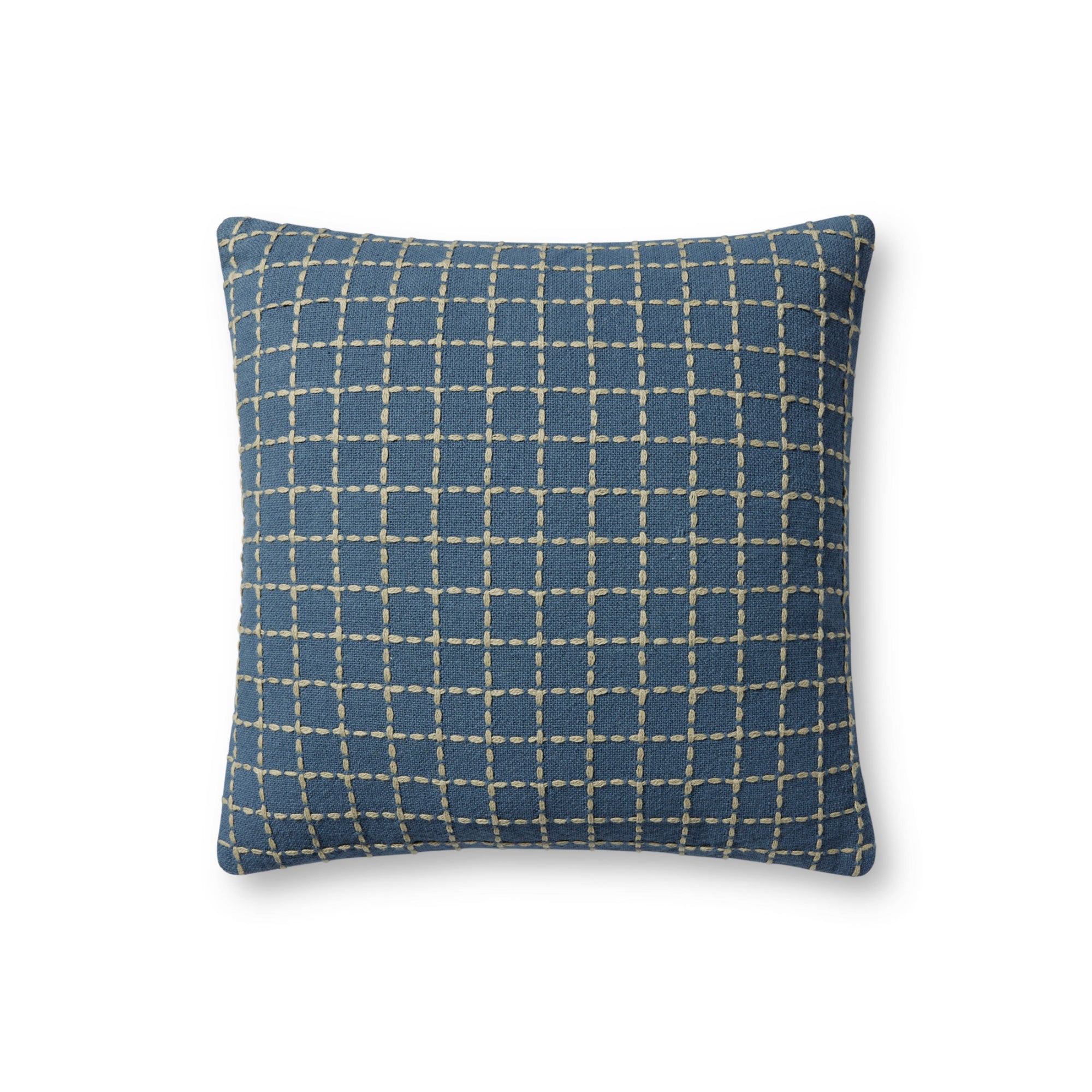 Jean Stoffer x Loloi PJS0017 Blue/Green 18'' x 18'' Cover with Down Pillow