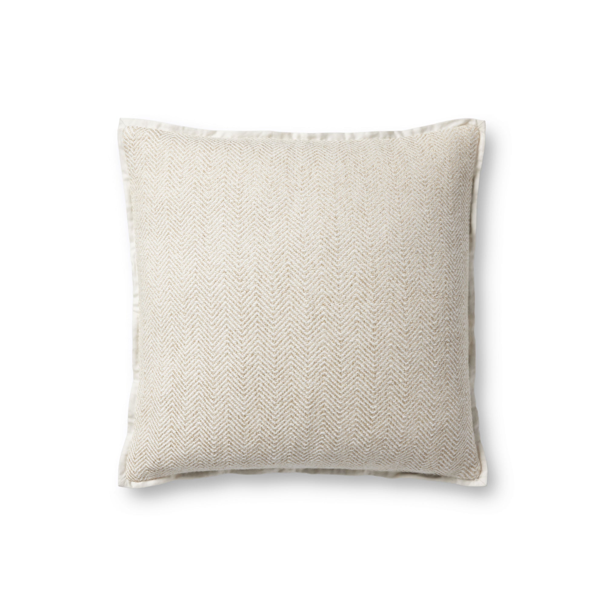 Jean Stoffer x Loloi PJS0018 Ivory 18'' x 18'' Cover with Down Pillow