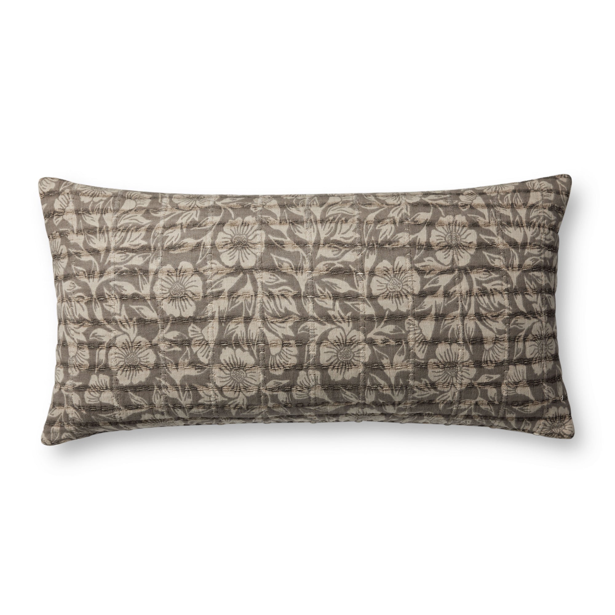 Jean Stoffer x Loloi PJS0021 Chocolate 12'' x 27'' Cover with Down Pillow