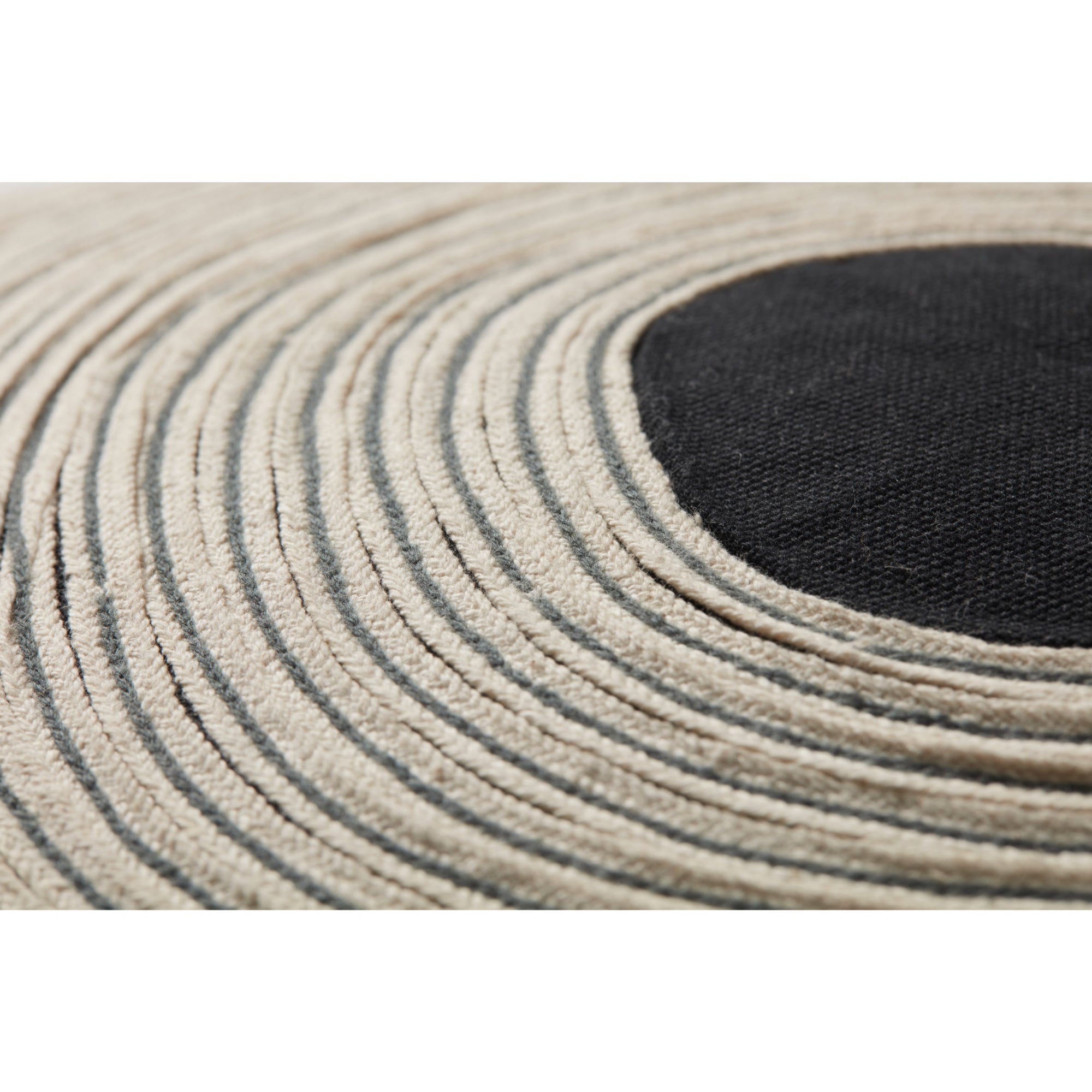 Loloi PLL0035 Black/Natural 18" x 18" Cover with Down Pillow