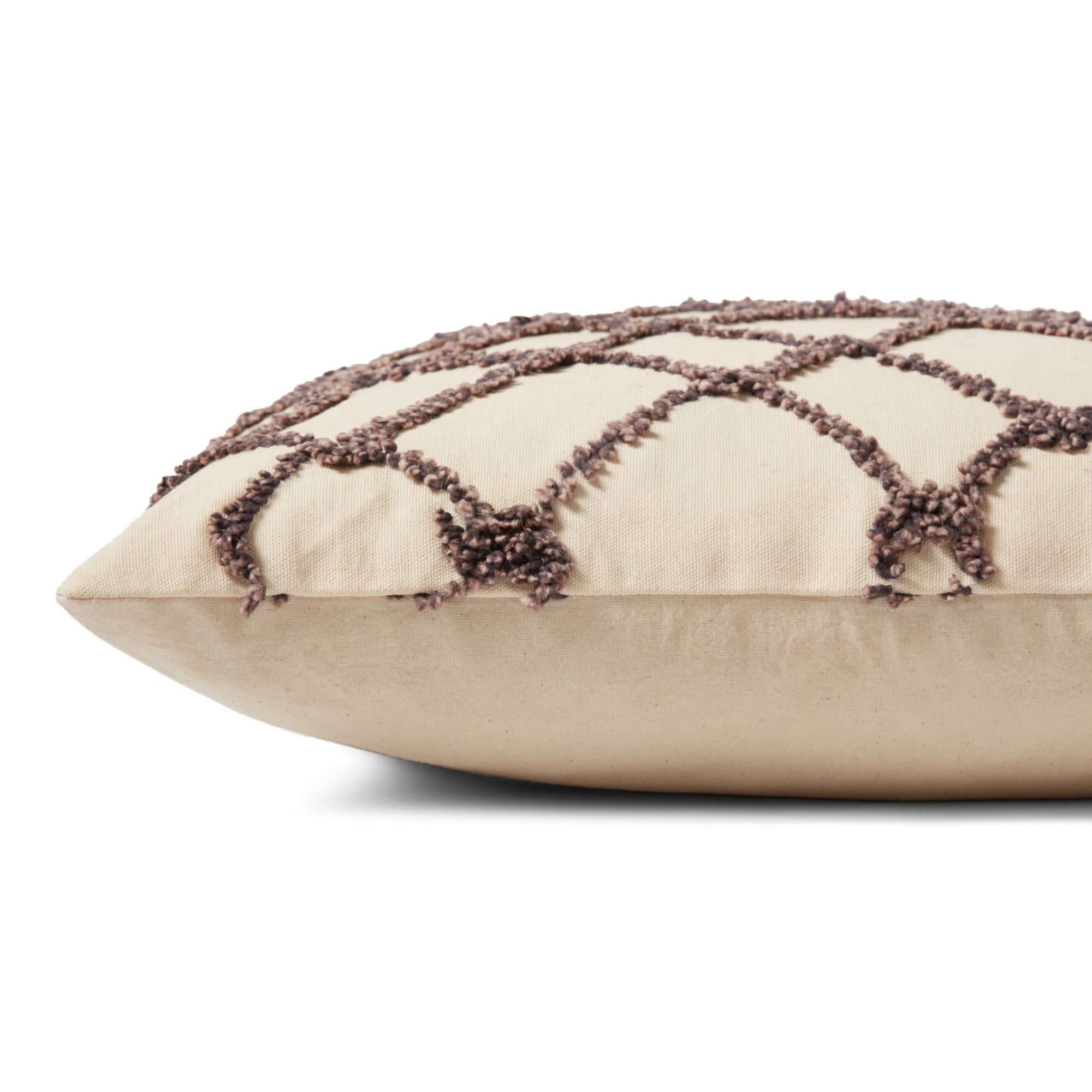 Loloi PLL0043 Ivory/Black 18" x 18" Cover with Down Pillow