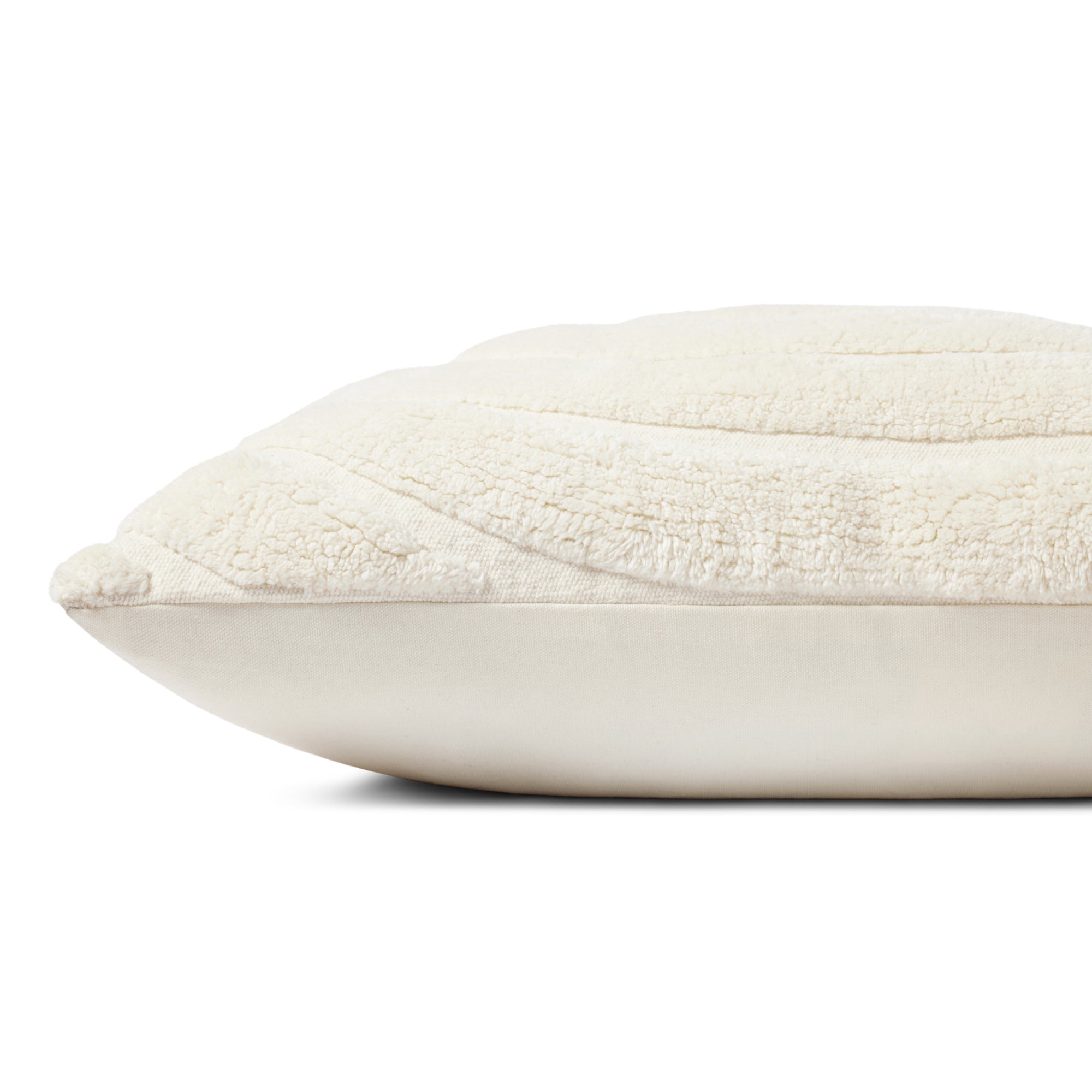 Loloi PLL0110 Ivory 22'' x 22'' Cover with Down Pillow