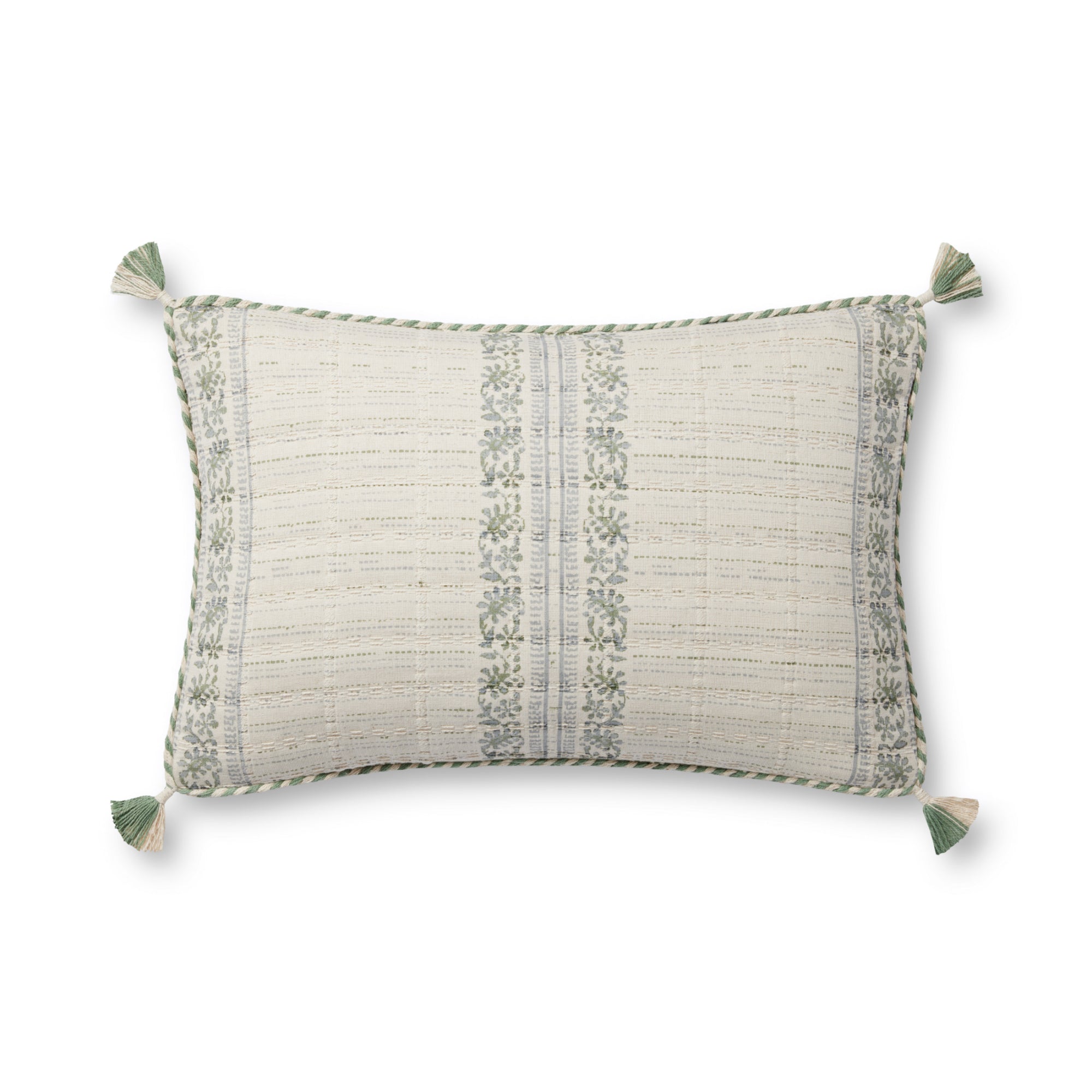 Loloi PLL0113 Sage/Ivory 13'' x 21'' Cover with Down Pillow