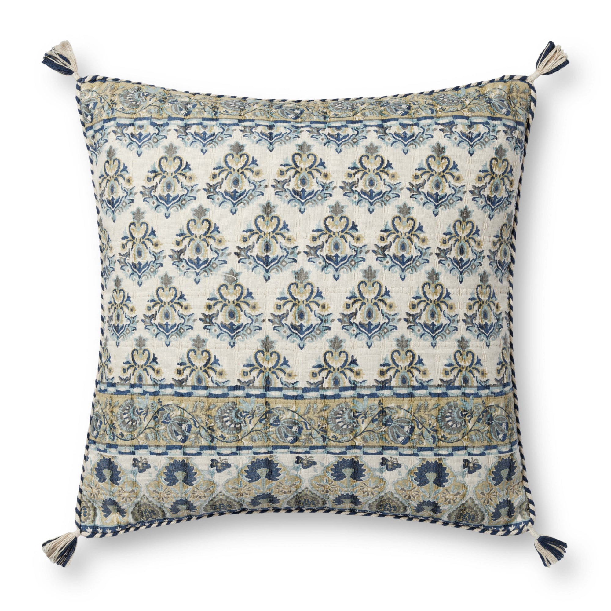 Loloi PLL0114 Blue/Multi 22'' x 22'' Cover with Down Pillow