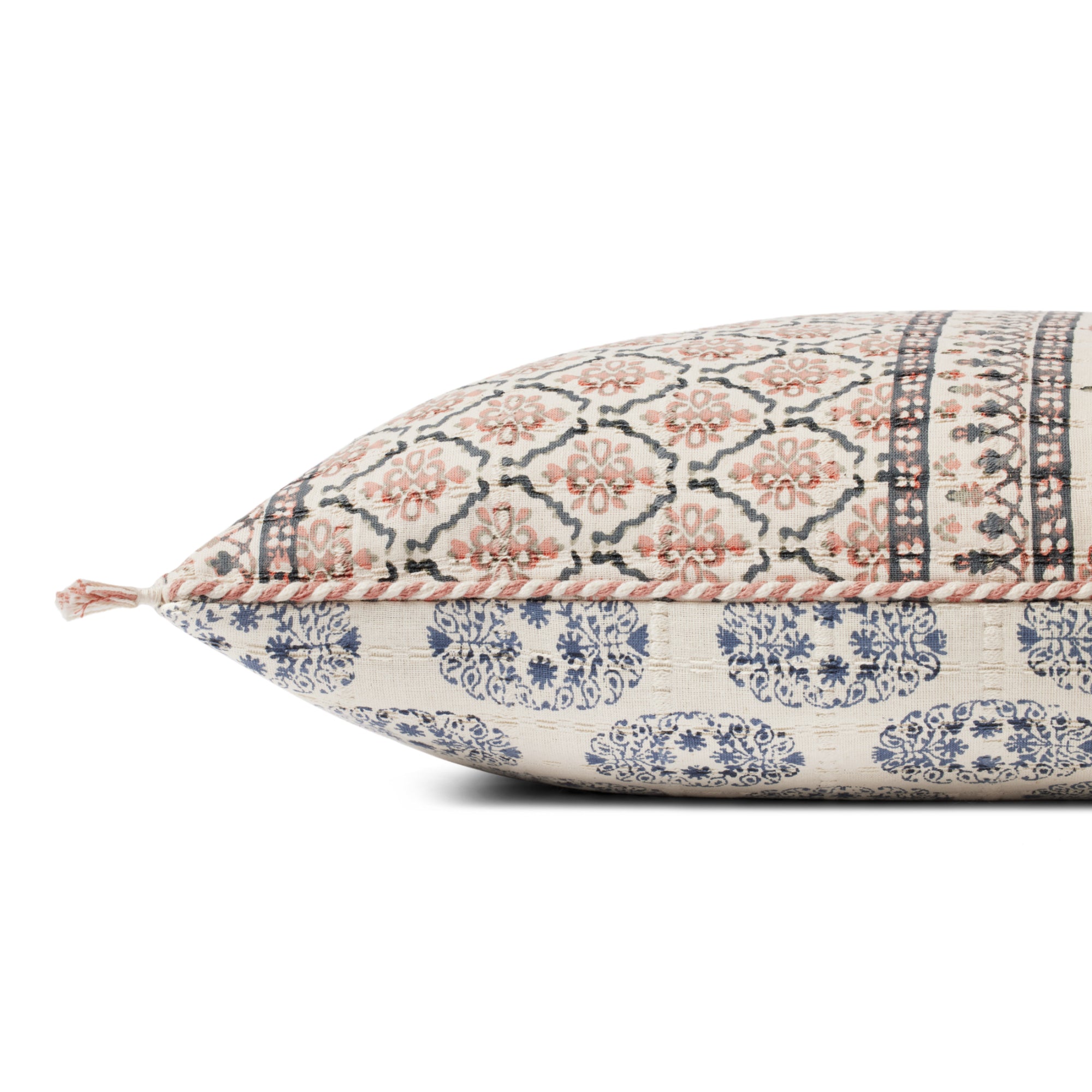 Loloi PLL0115 Pink/Multi 22'' x 22'' Cover with Down Pillow