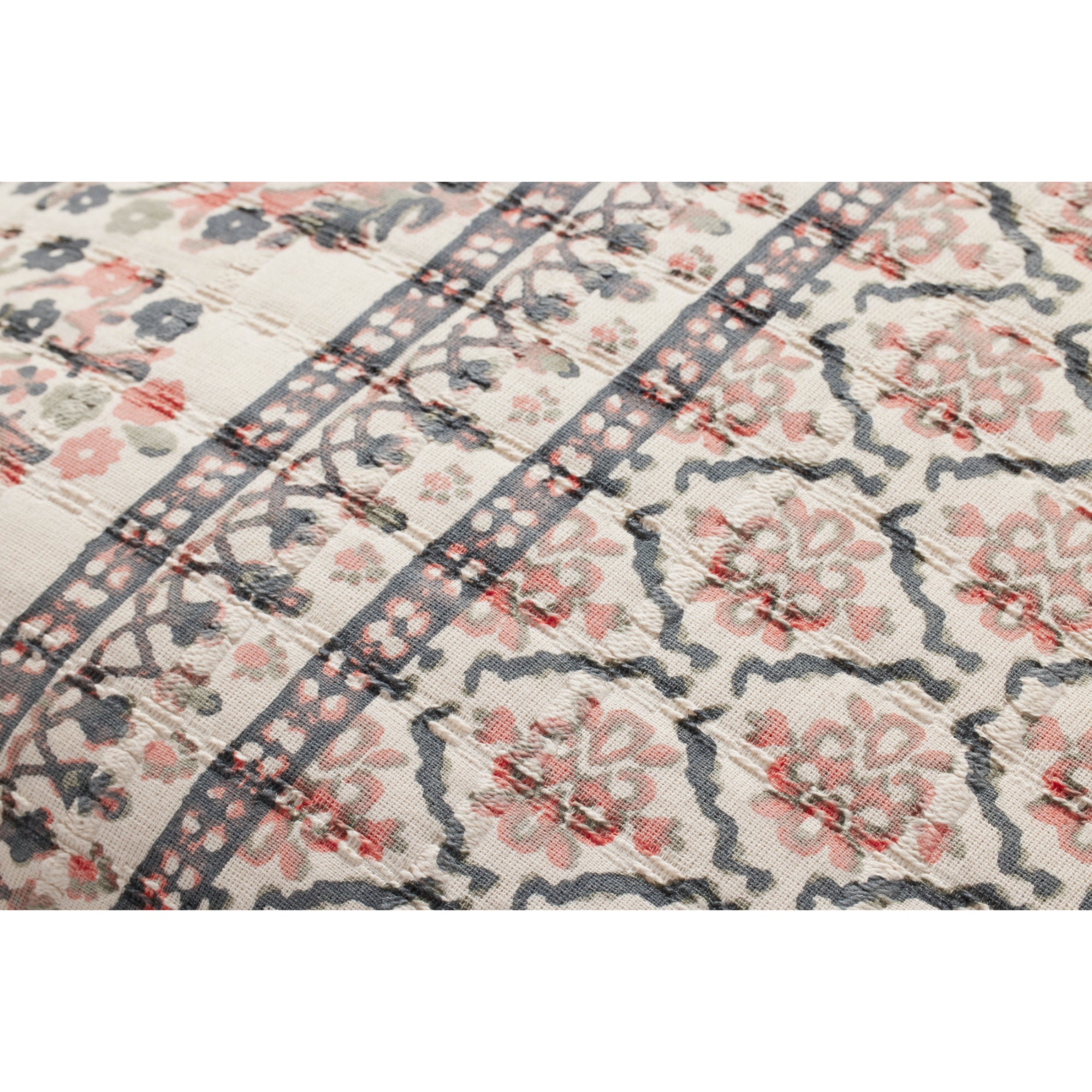 Loloi PLL0115 Pink/Multi 22'' x 22'' Cover with Down Pillow