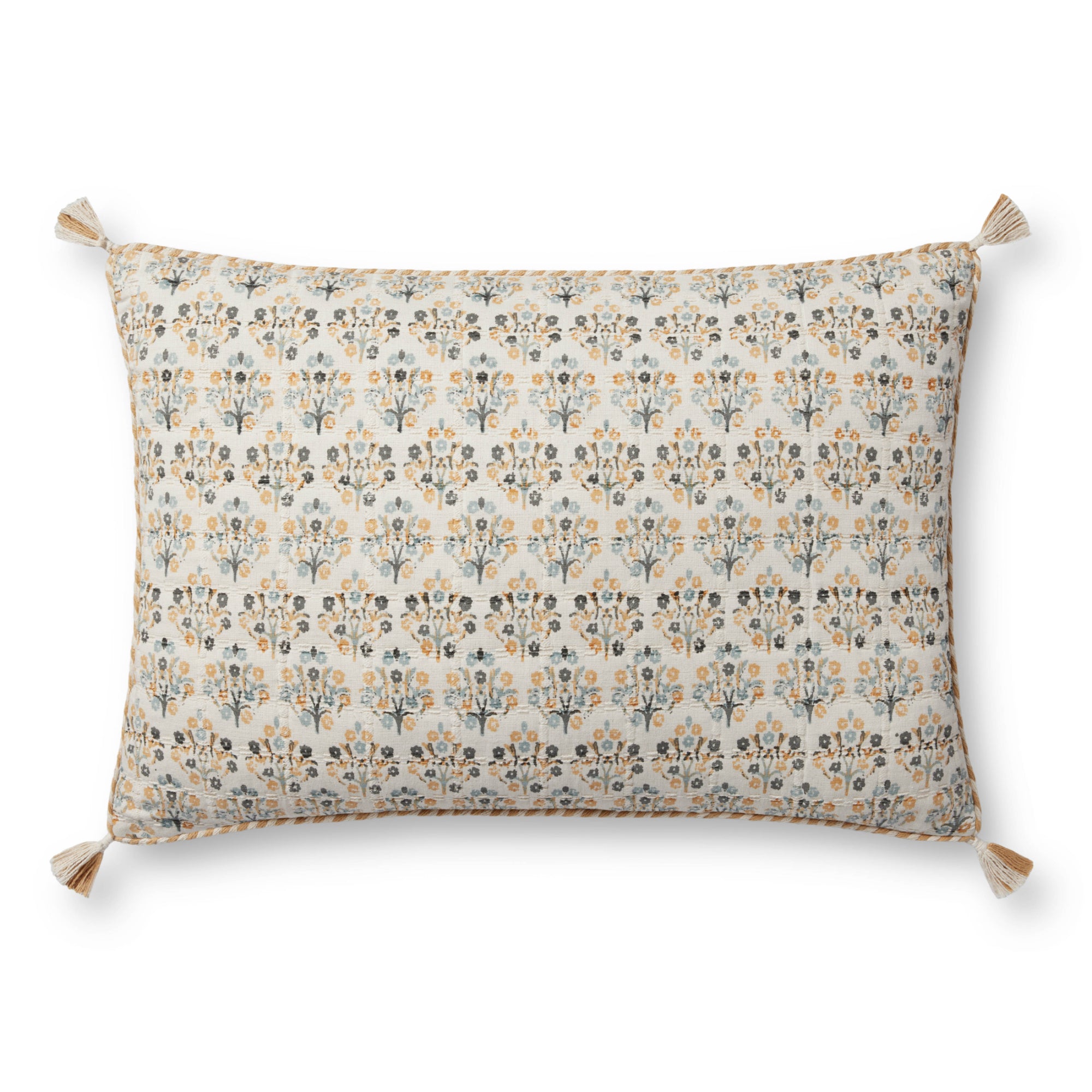 Loloi PLL0116 Wheat/Multi 16'' x 26'' Cover with Down Pillow