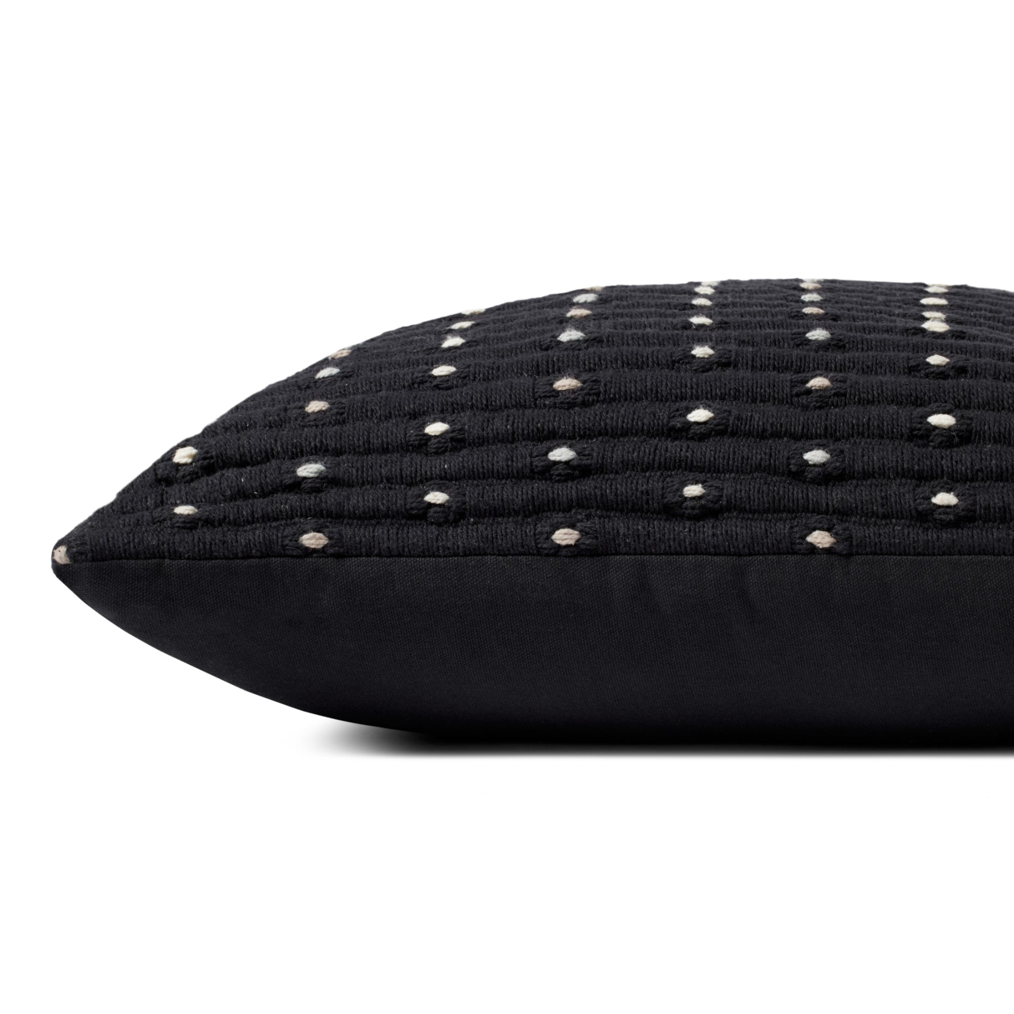 Loloi PLL0118 Black 18'' x 18'' Cover with Down Pillow