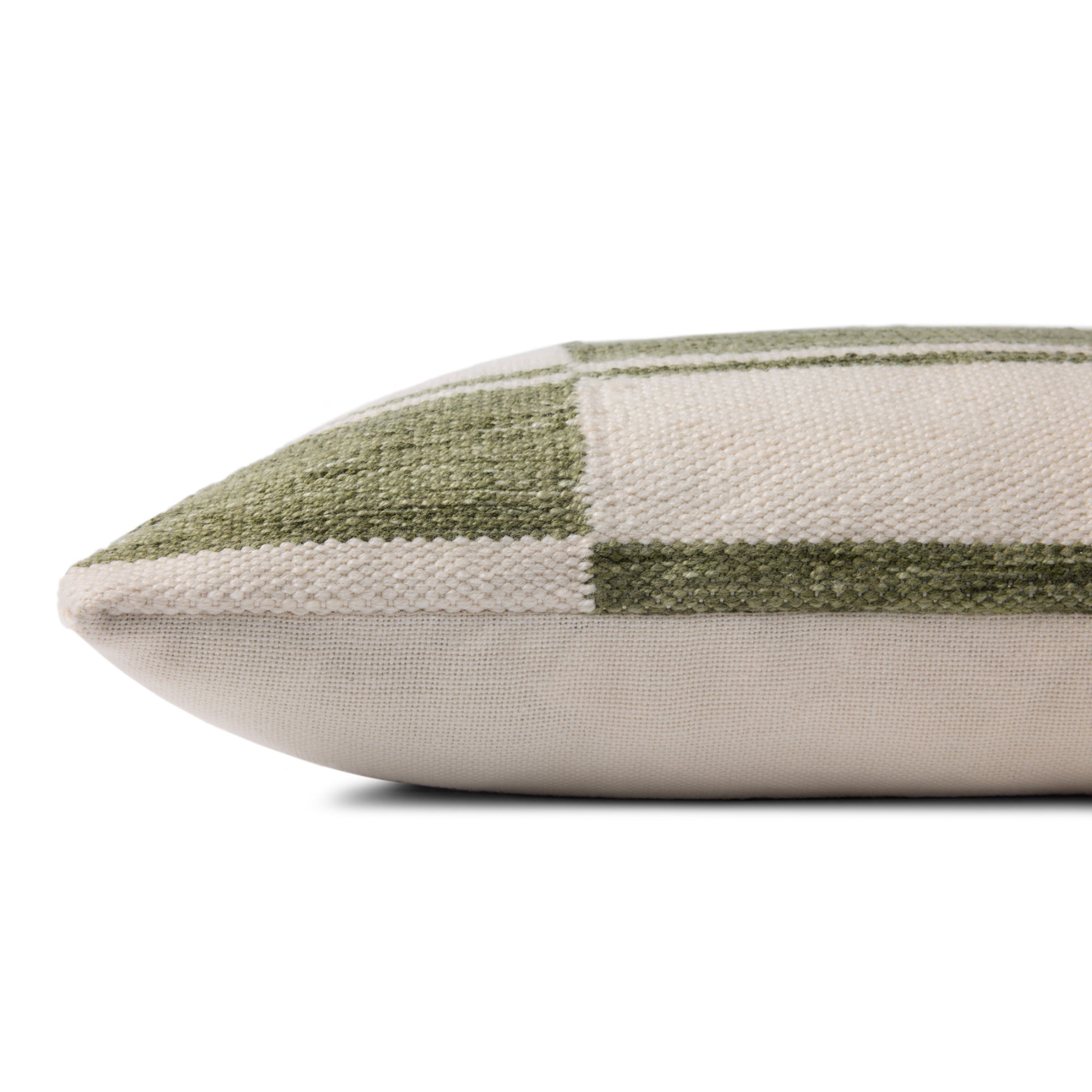 Loloi PLL0139 Ivory/Green 16'' x 26'' Cover with Down Pillow