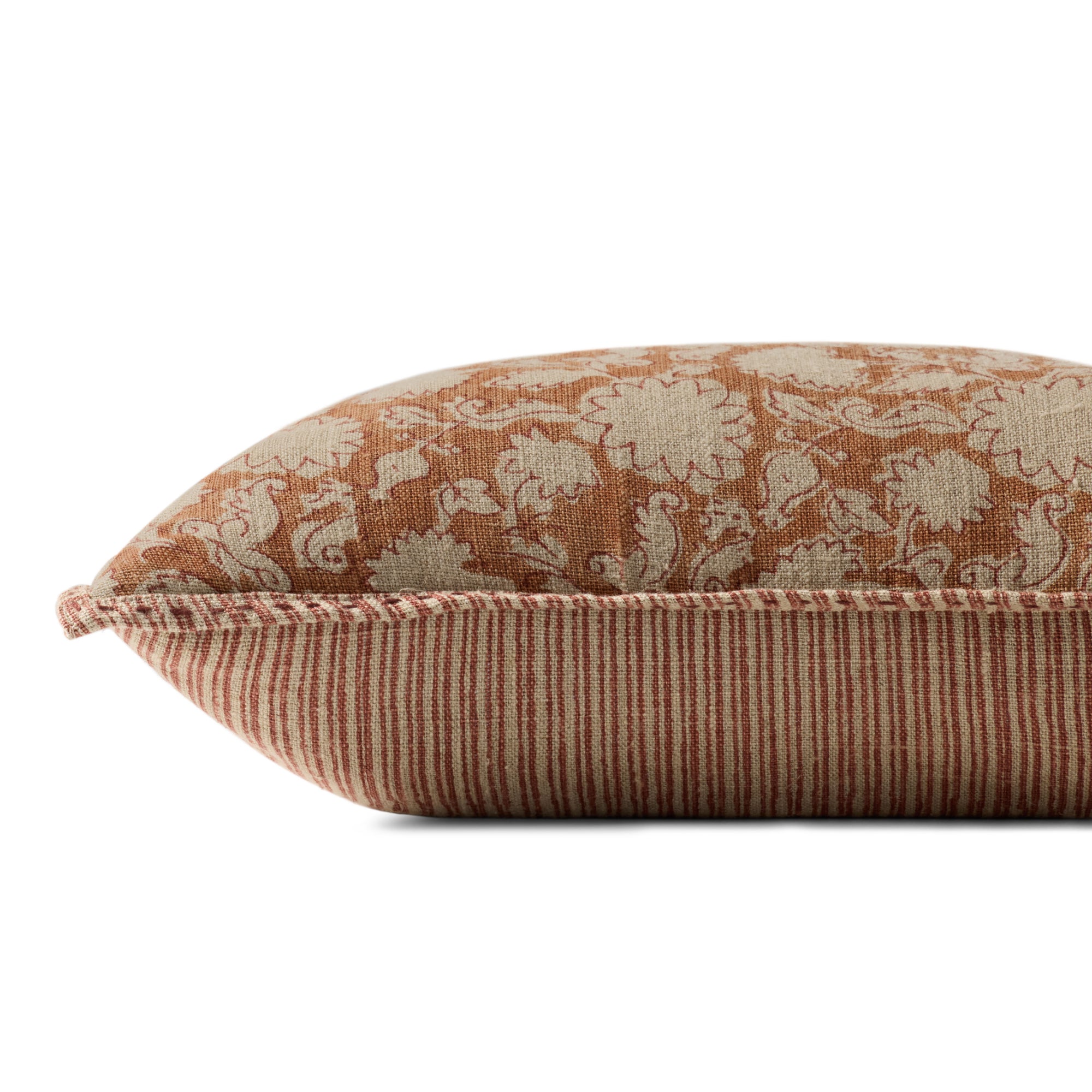 Loloi PLL0165 Rust 18'' x 18'' Cover with Down Pillow