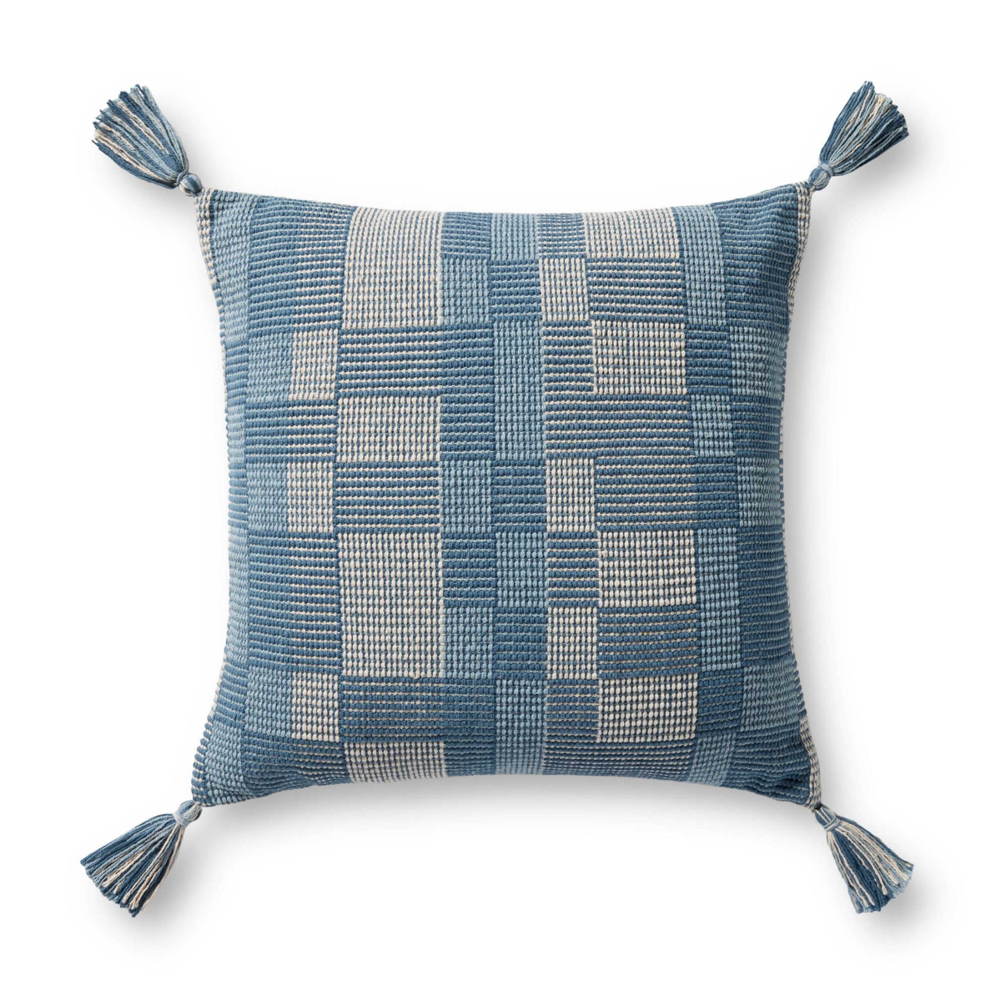 Loloi PLL0174 Blue 20'' x 20'' Cover with Down Pillow